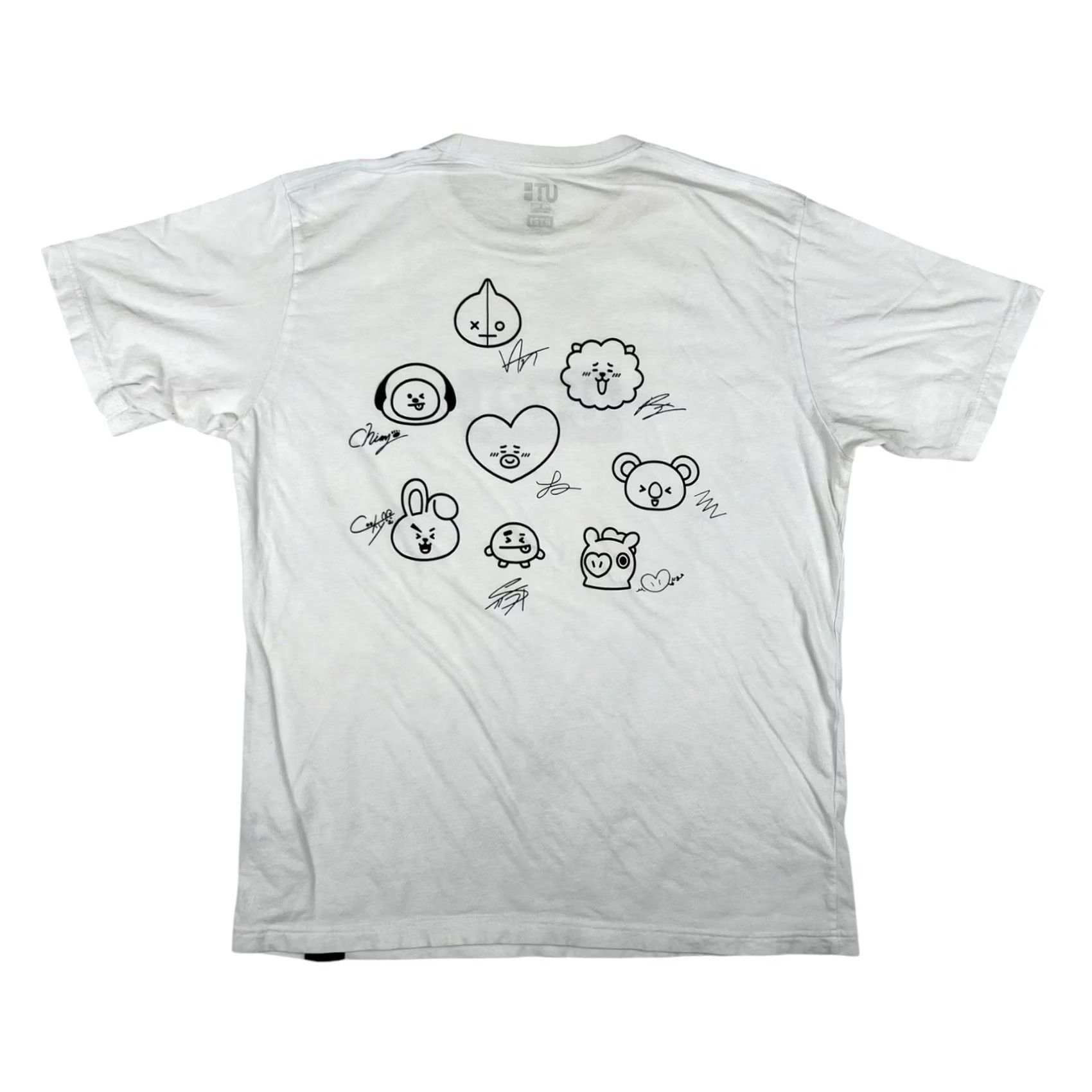 Uniqlo Uniqlo T-Shirt White L Double-Sided BT21 Logo Crew Neck Short Sleeve Men Vintage N/A Size US L / EU 52-54 / 3 - 2 Thumbnail