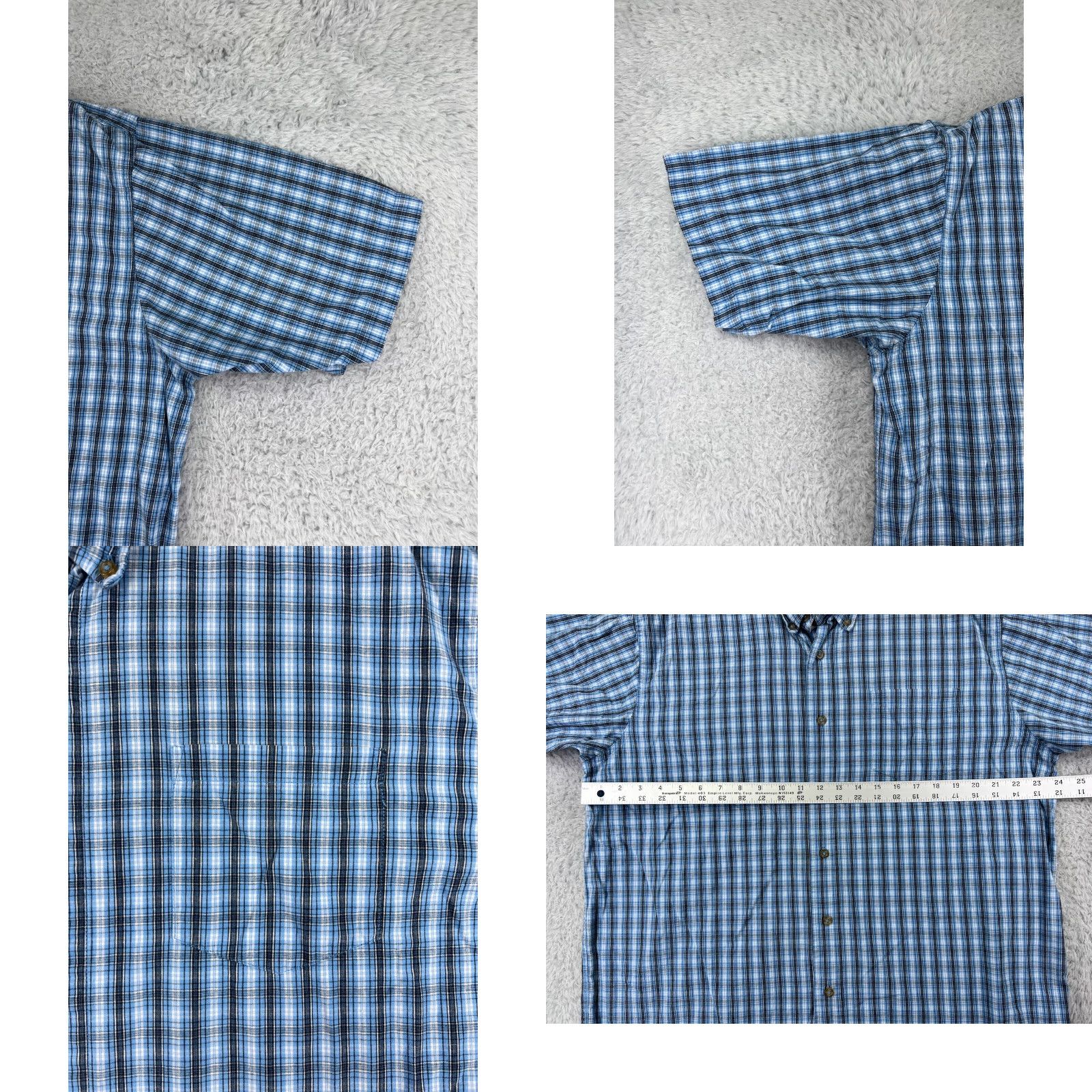 Wrangler Wrangler Shirt Mens Large Blue Plaid 100% Cotton Western Button-Up Pocket Size US L / EU 52-54 / 3 - 8 Thumbnail