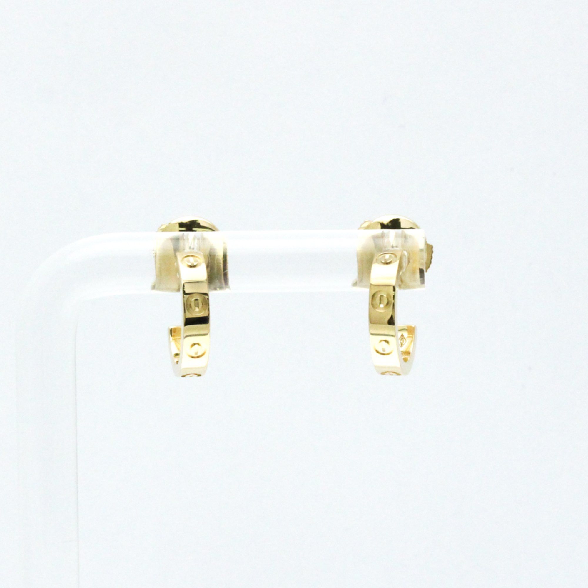 image of Cartier Mini Love Earrings No Stone Yellow Gold (18K) Half Hoop Earrings Gold, Women's