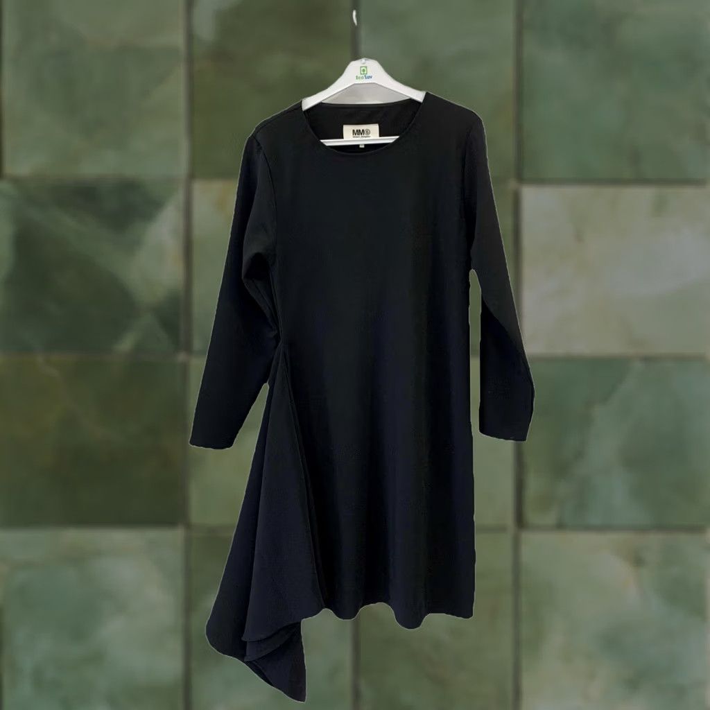 Maison Margiela Maison Margiela MM6 Black Dress Women’s S Asymmetric Hem Midi (Made in Italy) Size S / US 4 / IT 40 - 1 Thumbnail