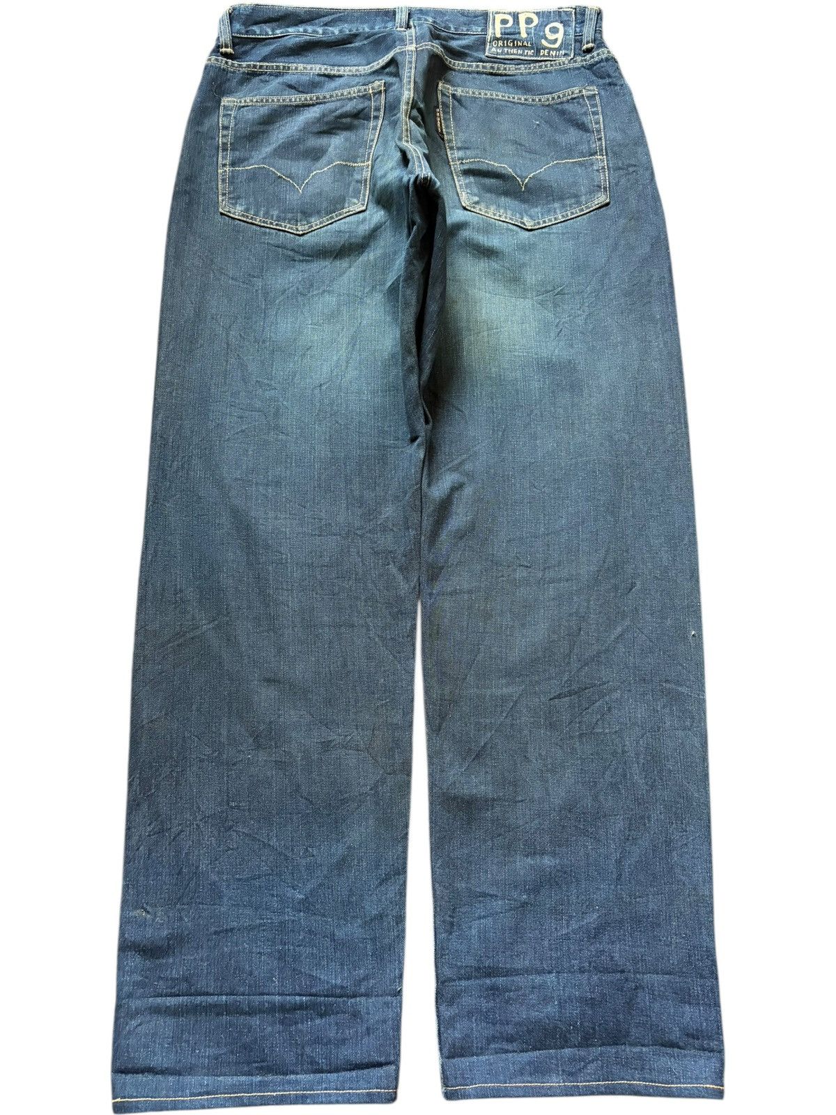 HOLLYWOOD RANCH MARKET Vintage HR Market Selvedge Blue Wash Loose Jeans Size US 35 - 2 Thumbnail