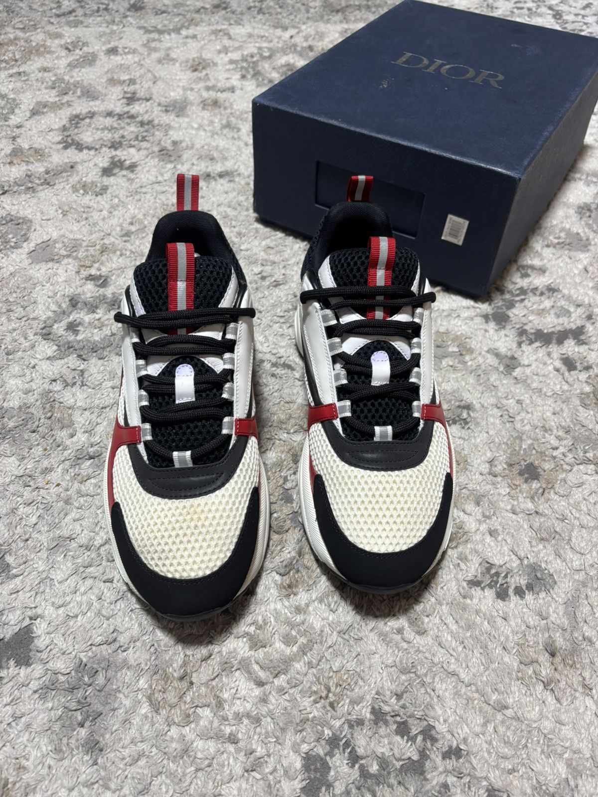 Dior Dior B22 Sneakers White Black Red – Size EU 43 (US 10) Size US 10 / EU 43 - 2 Thumbnail