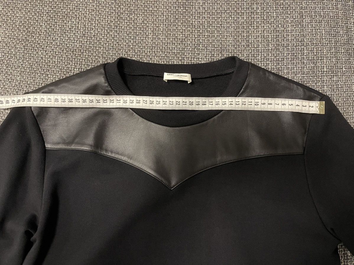 Hedi Slimane × Yves Saint Laurent Leather paneled crewneck sweatshirt Size L / US 10 / IT 46 - 3 Thumbnail