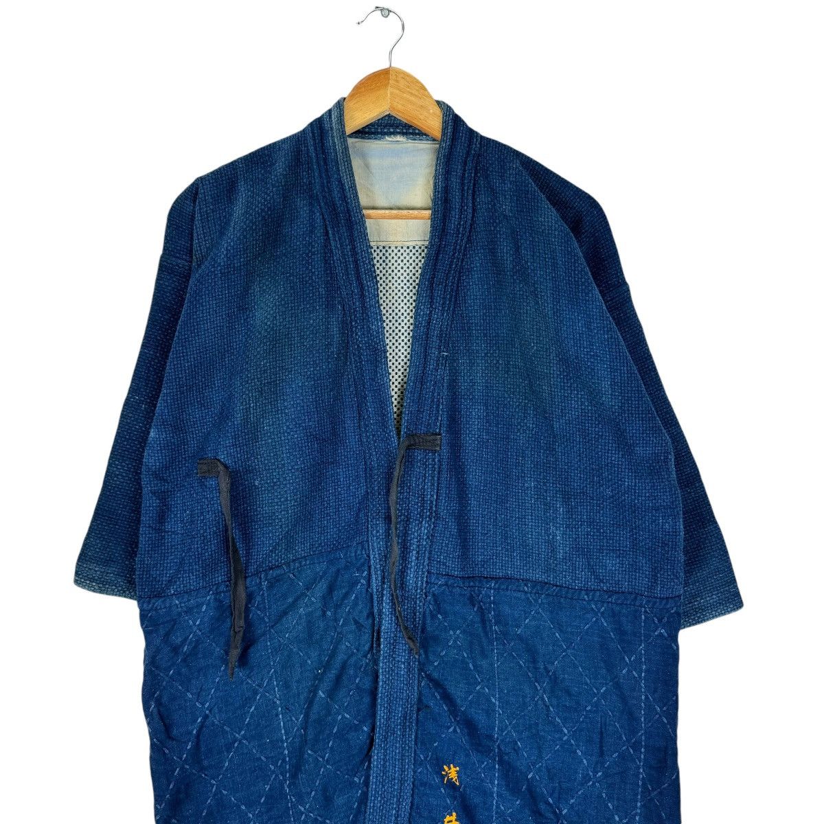 Indigo × Japanese Brand × Kiriko Made 🌟Indigo Noragi Sashiko Kendo Era Boro Size US M / EU 48-50 / 2 - 2 Thumbnail