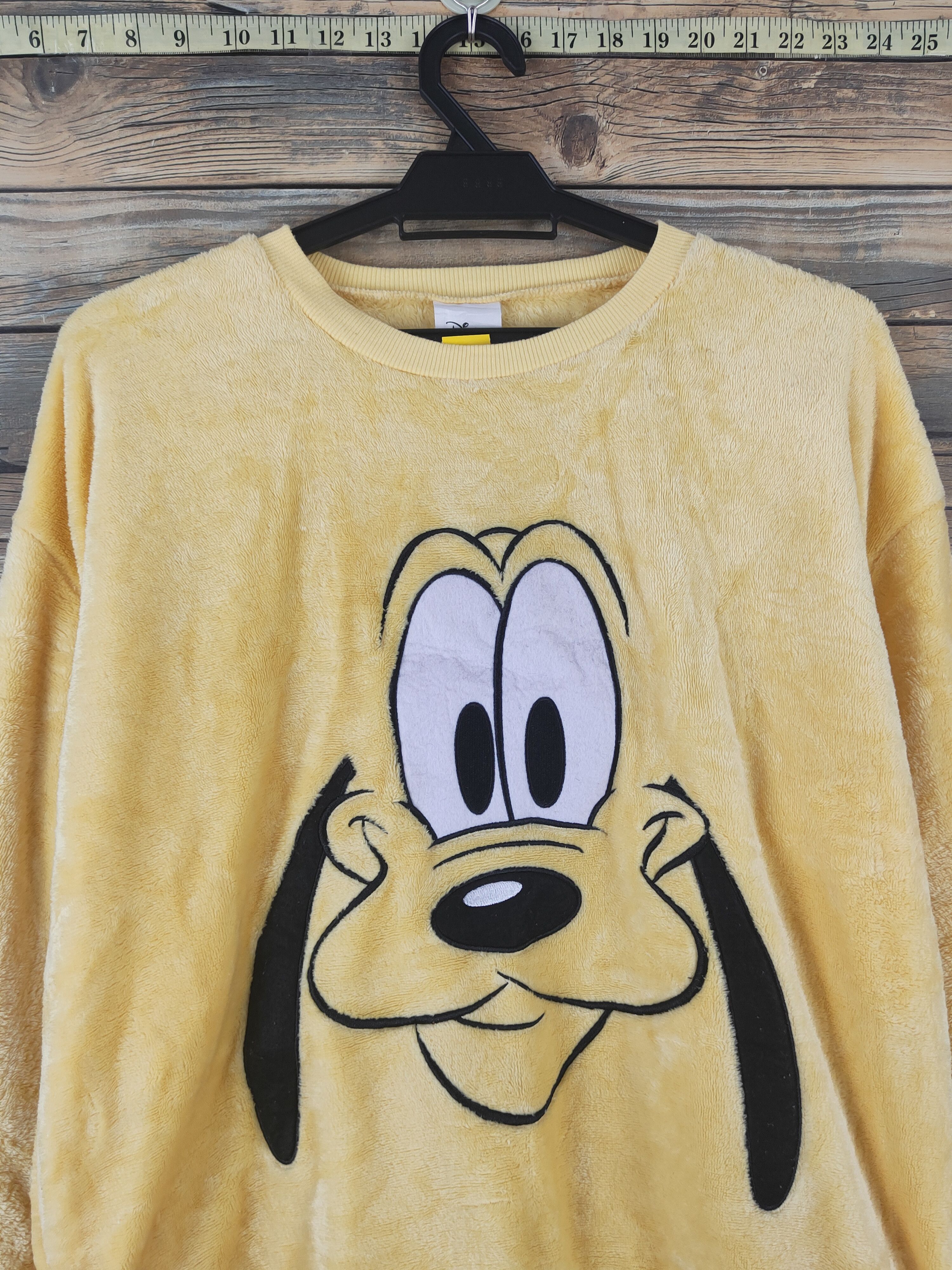 Disney DL Disney Mickey Mouse Yellow Pluto Fleece Sweatshirts #1803 Size M / US 6-8 / IT 42-44 - 2 Thumbnail