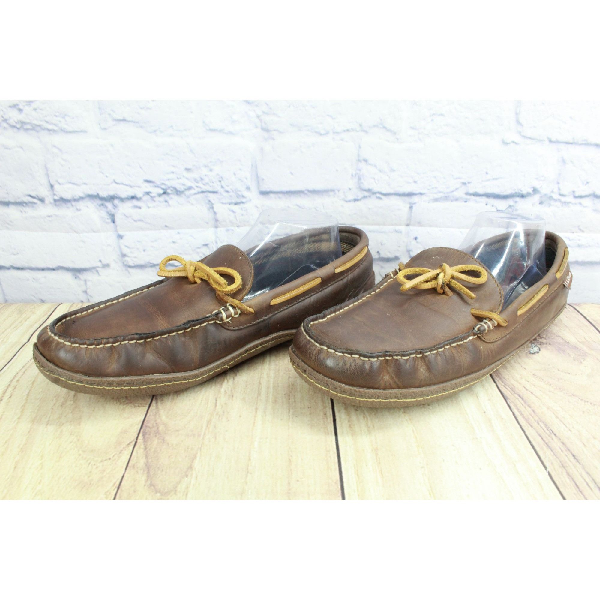 L.L. Bean LL Bean Men's Brown Leather Flannel Lined Classic Style Hand Size US 11 / EU 44 - 2 Thumbnail