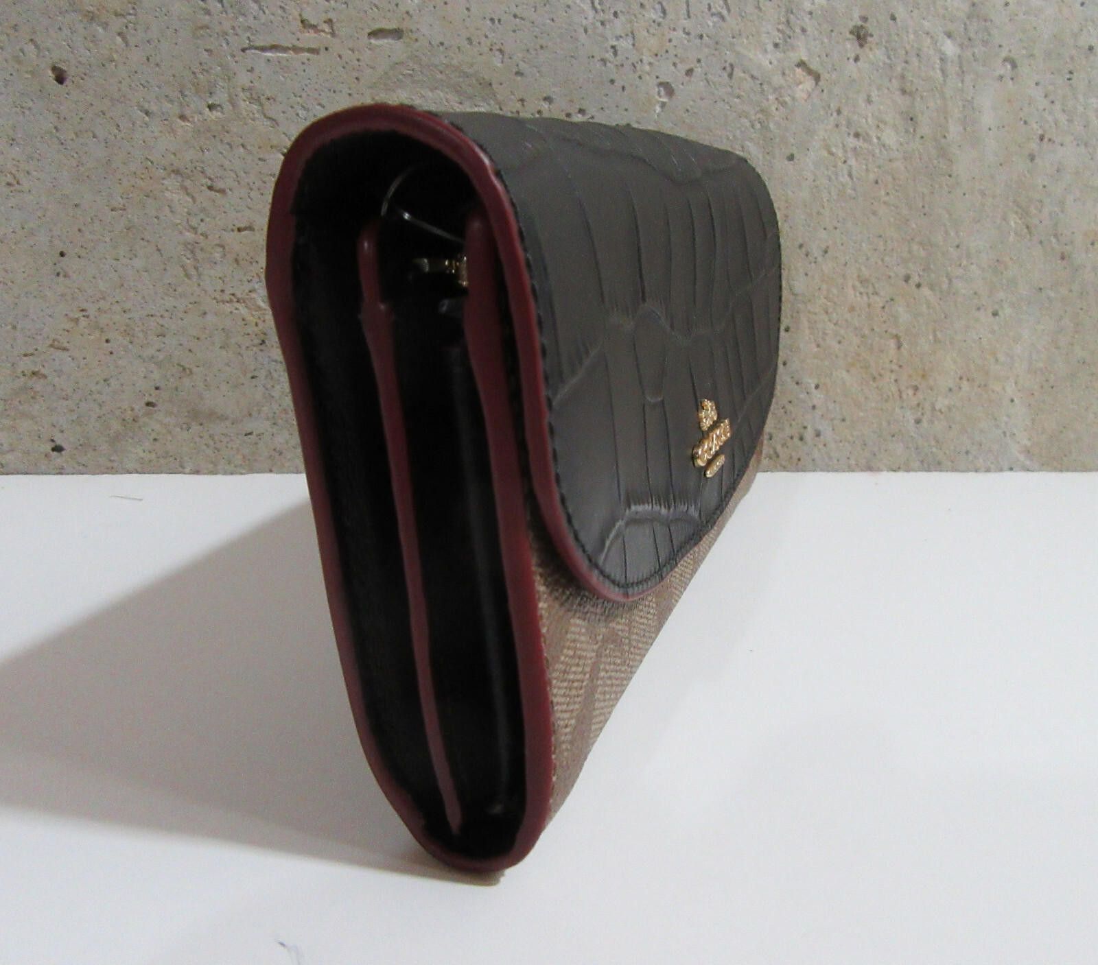 Coach Coach F24354 Signature Slim Envelope Wallet Khaki / Black Size ONE SIZE - 8 Thumbnail