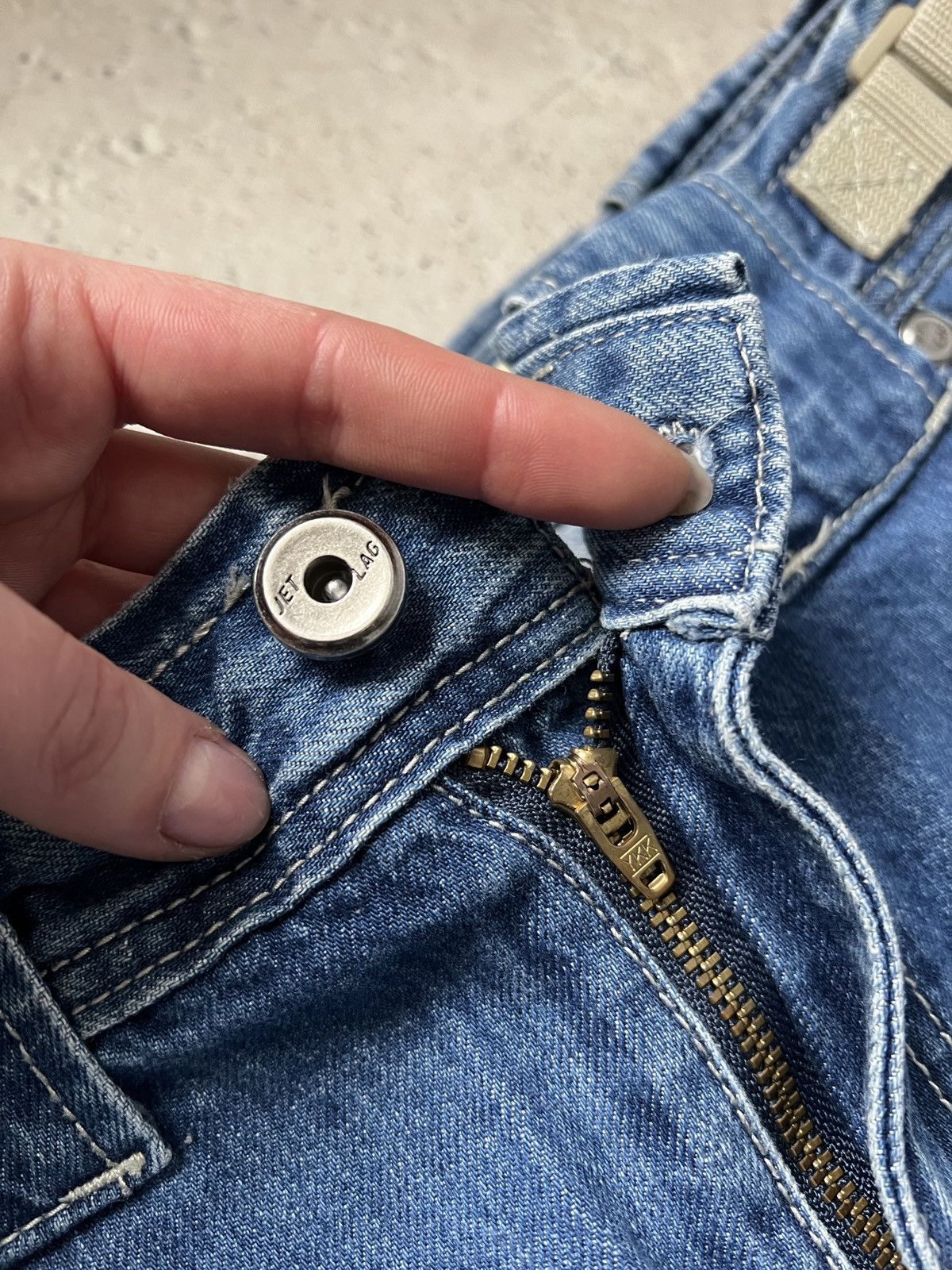 Jet Lag Japanese denim baggy wide leg jnco style cargo pants y2k Size US 34 / EU 50 - 5 Thumbnail