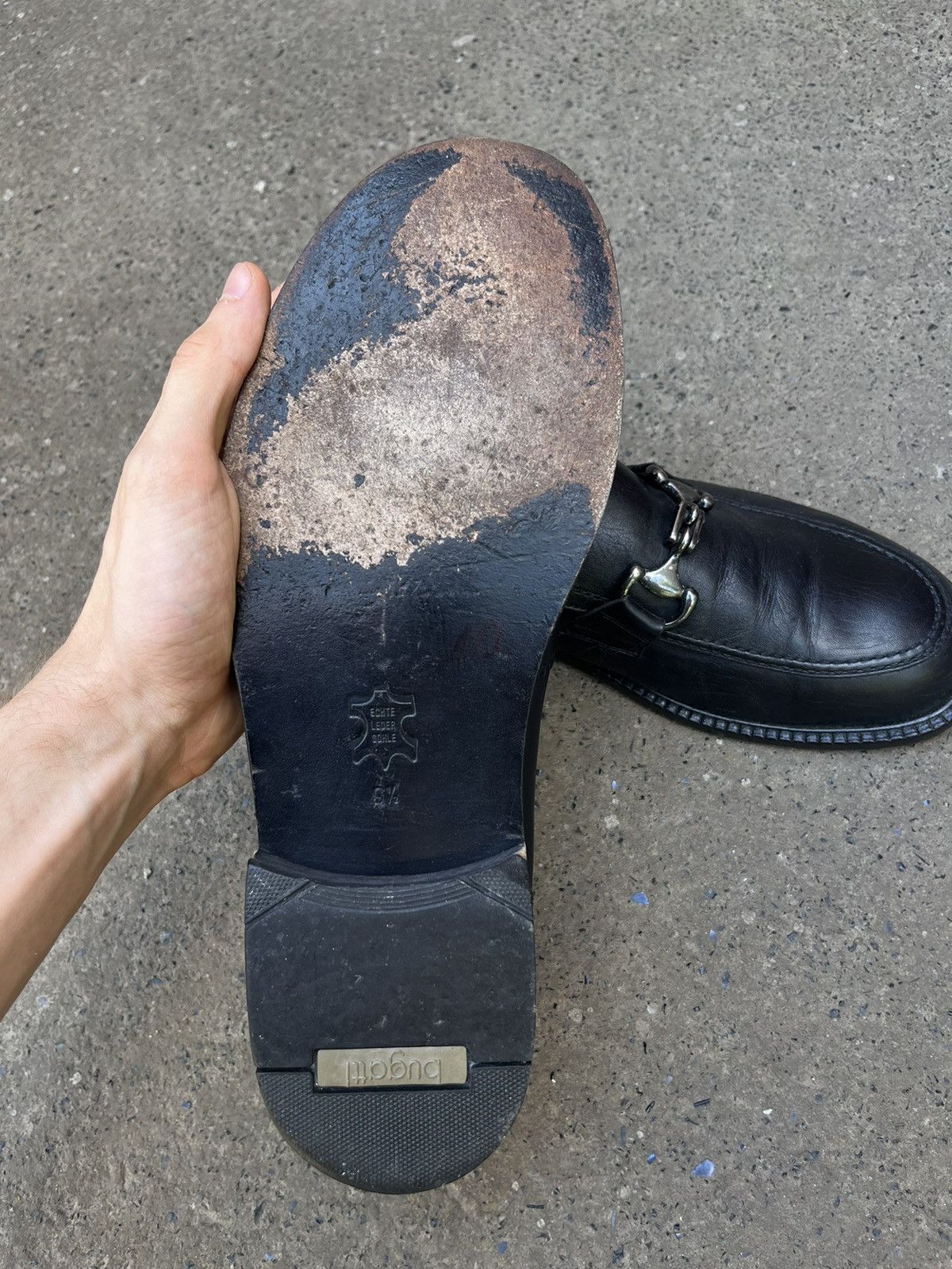 Genuine Leather Vintage Massive Loafers Genuine Leather Horsebit Bugatti Size US 10 / EU 43 - 5 Thumbnail