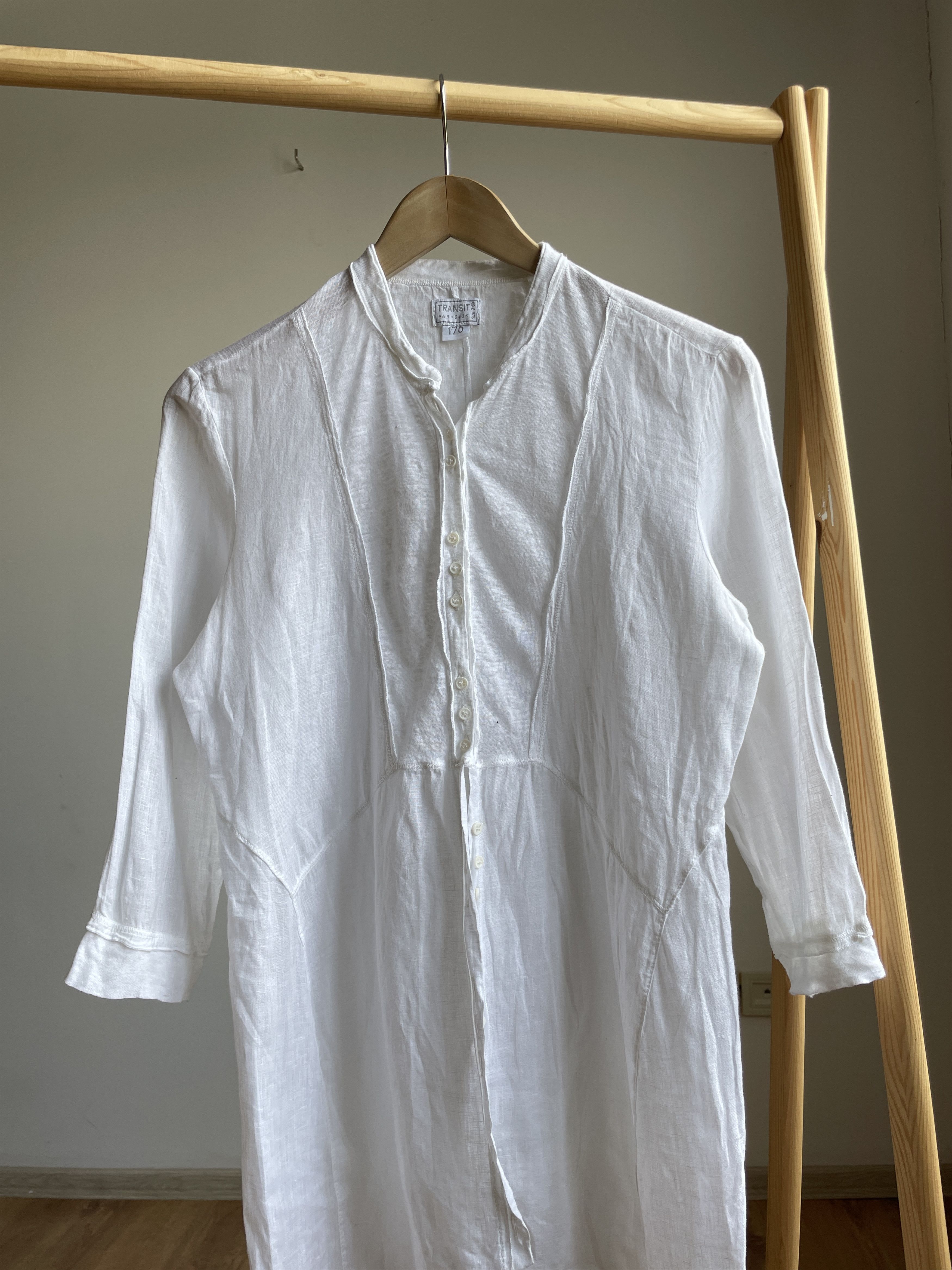 Transit Transit Par Such Womens Pure Linen Collarless Blouse Size 2 Size M / US 6-8 / IT 42-44 - 3 Thumbnail