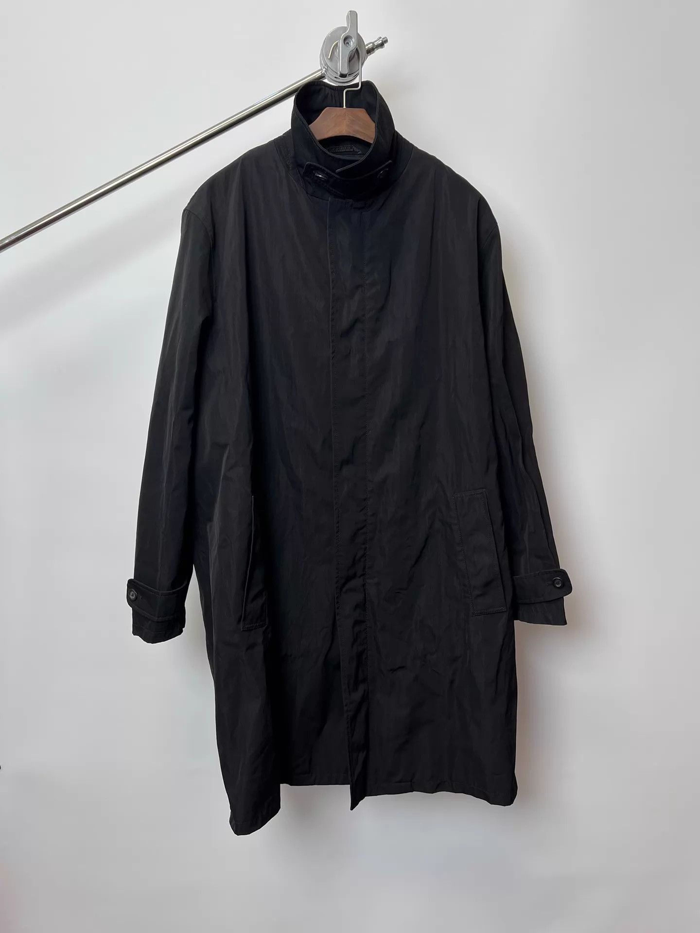 Armani Black Long Coat with Stand Collar Size L Size US L / EU 52-54 / 3 - 1 Thumbnail