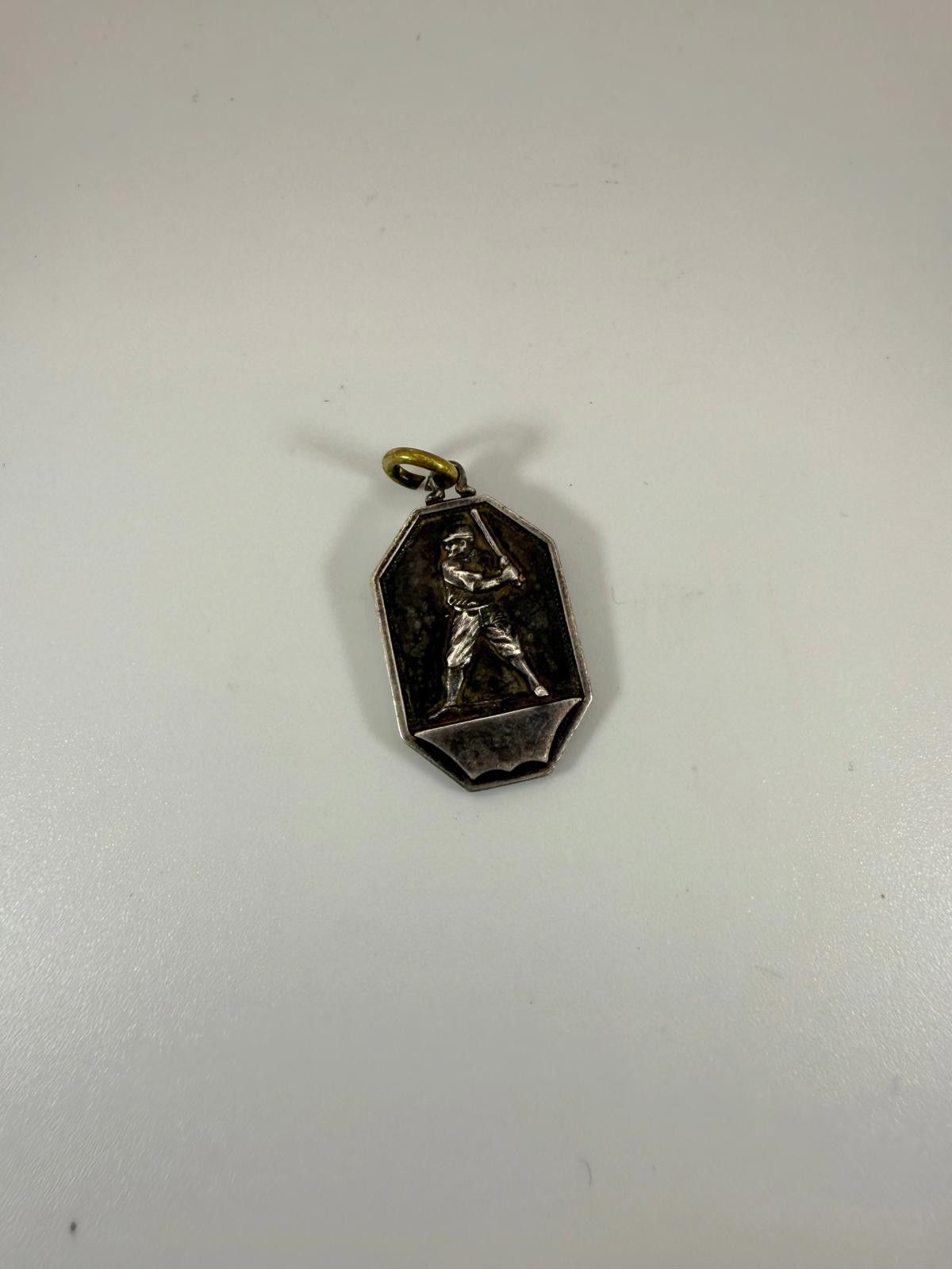 Designer 20's Trophy Craft Sterling Silver Baseball Player Pendant Size ONE SIZE - 1 Thumbnail