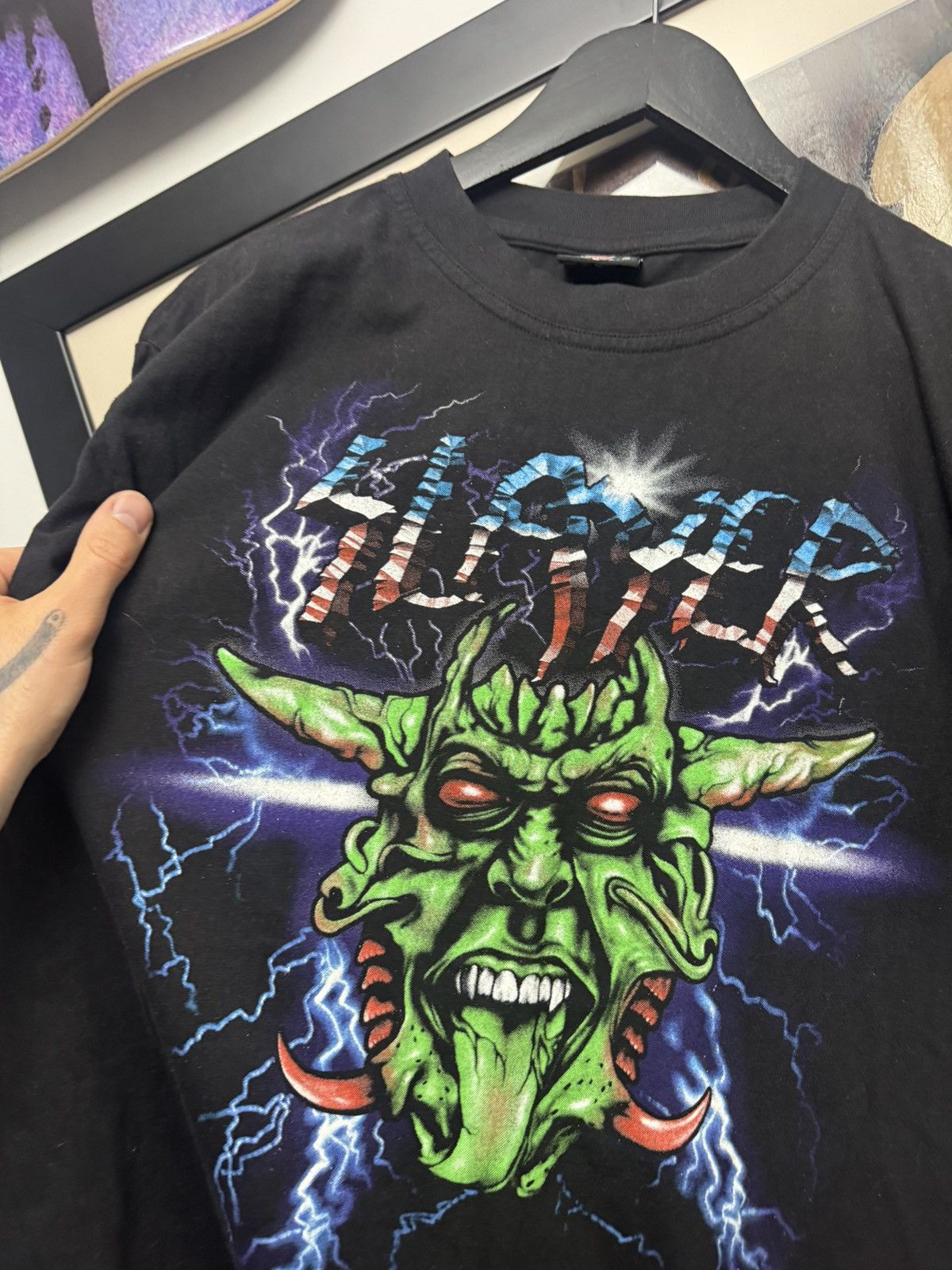 Band Tees Vintage Slayer Demon Band Tee Rare Metal Rock Y2k Hype Size US L / EU 52-54 / 3 - 2 Thumbnail