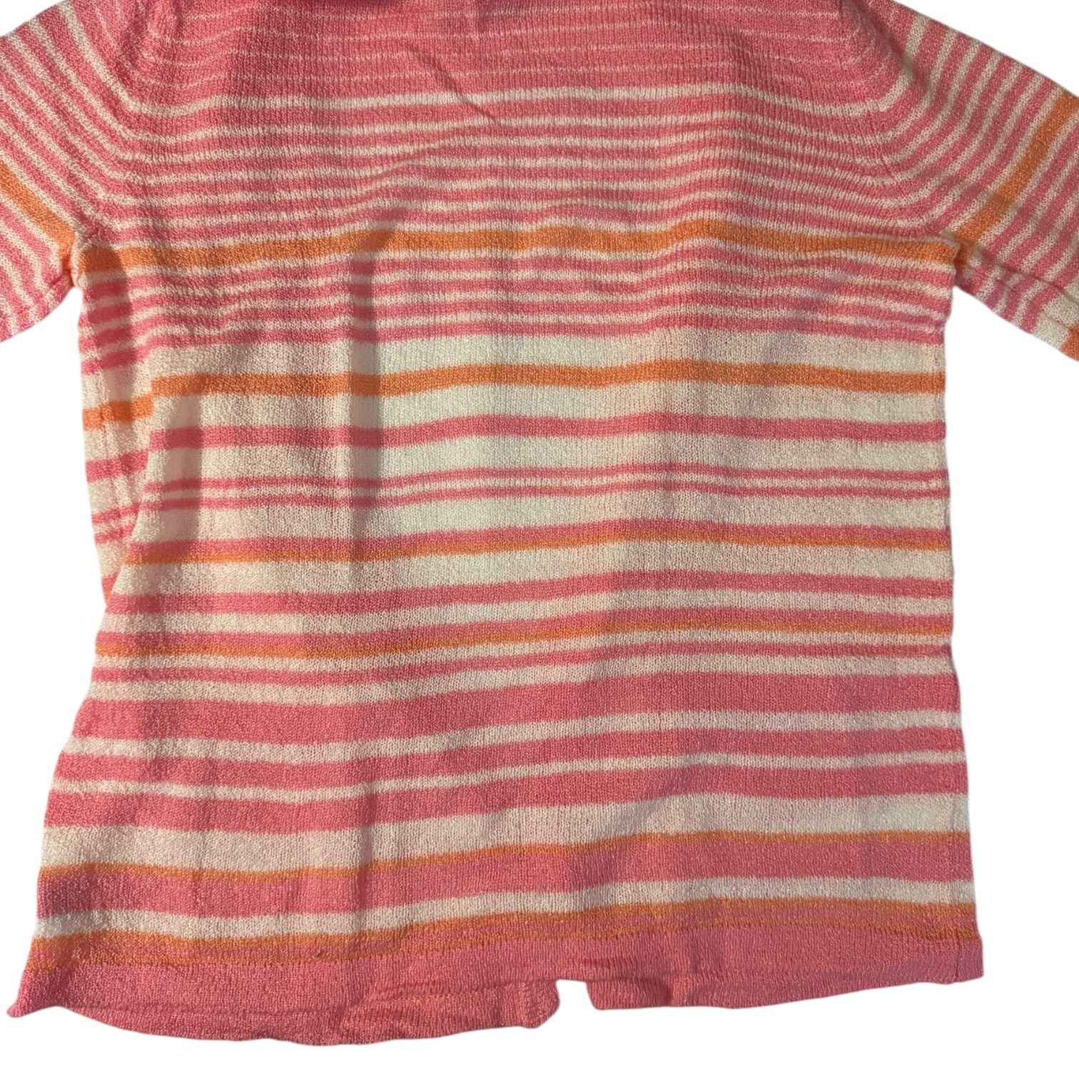 Other White Stag Women’s Pink & White Open Front Cardigan LG 12/14 Size L / US 10 / IT 46 - 3 Thumbnail