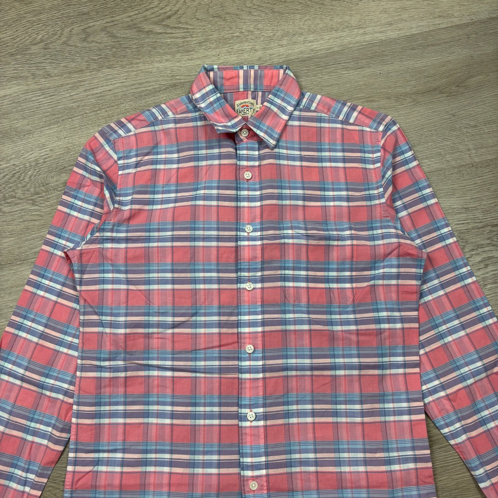 Faherty Faherty Cloud Summer Cotton Linen Blend Plaid Shirt Men's S Size US S / EU 44-46 / 1 - 2 Thumbnail