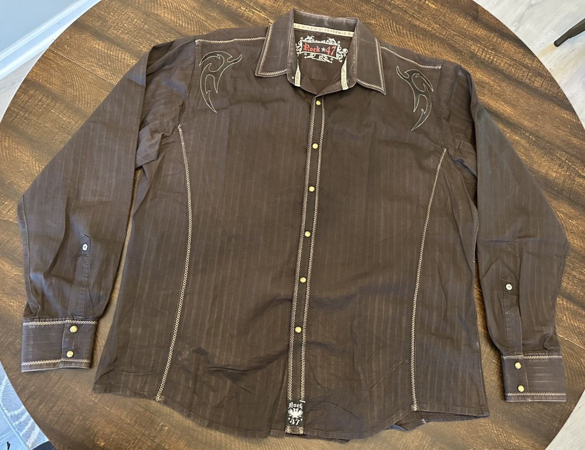 Other Rock 47 By Wrangler L/S Pearl Snap L/S Shirt Mens Size XL Size US XL / EU 56 / 4 - 4 Thumbnail