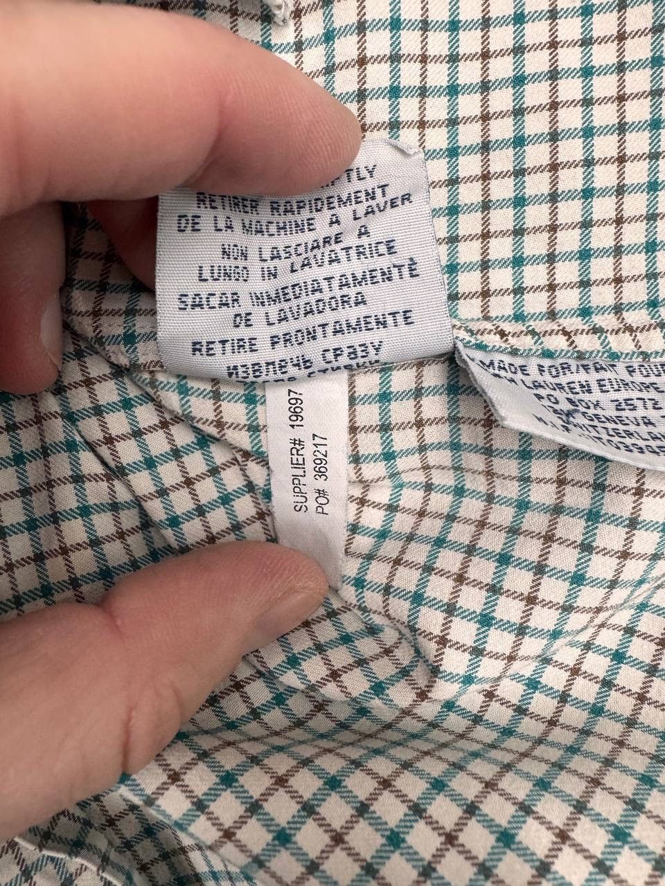 Polo Ralph Lauren Polo Ralph Lauren Men's Check Shirt Beige Green Size M Size US M / EU 48-50 / 2 - 6 Thumbnail