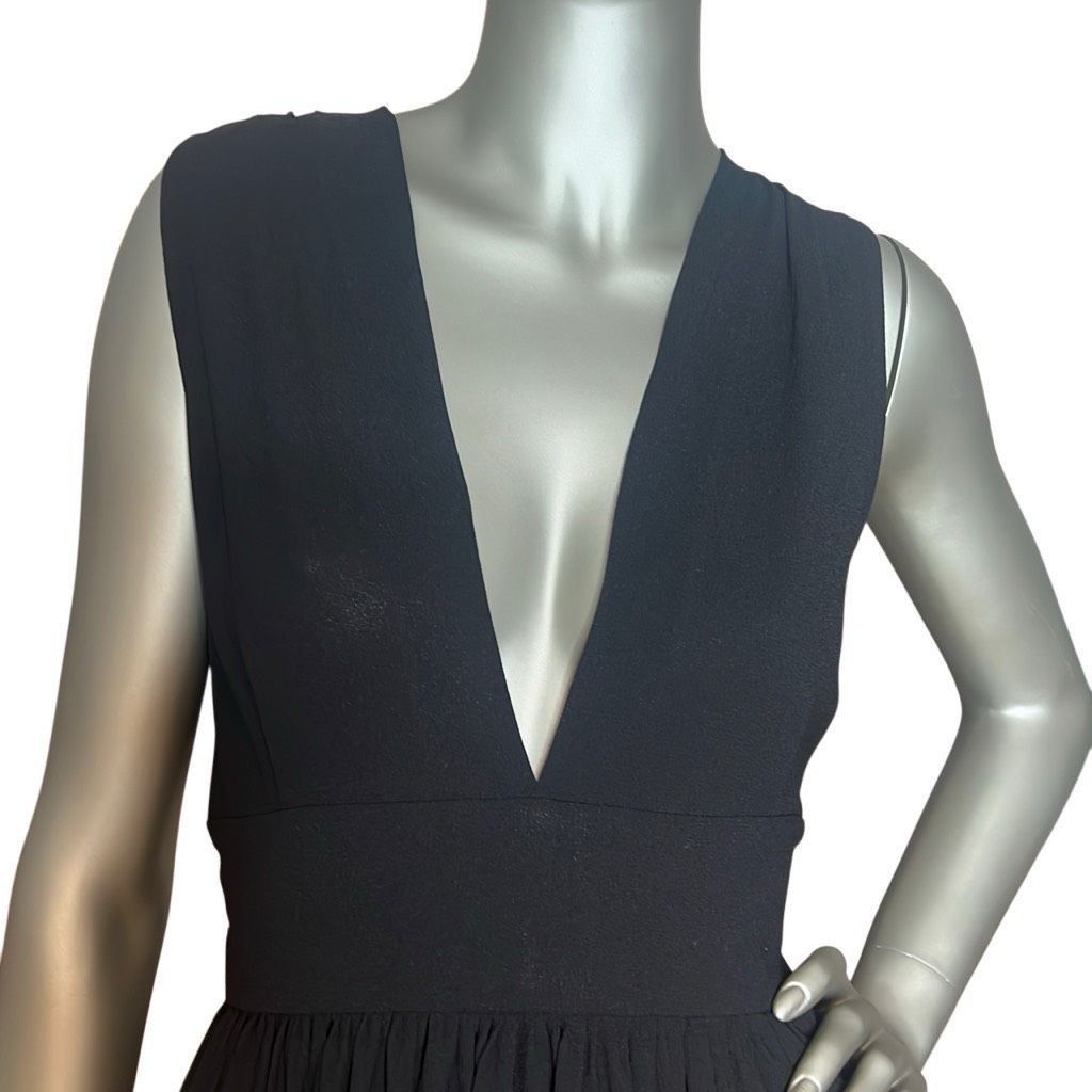 MSGM MSMG Black Sleeveless V-neck Mini Dress (013) Size S / US 4 / IT 40 - 2 Thumbnail