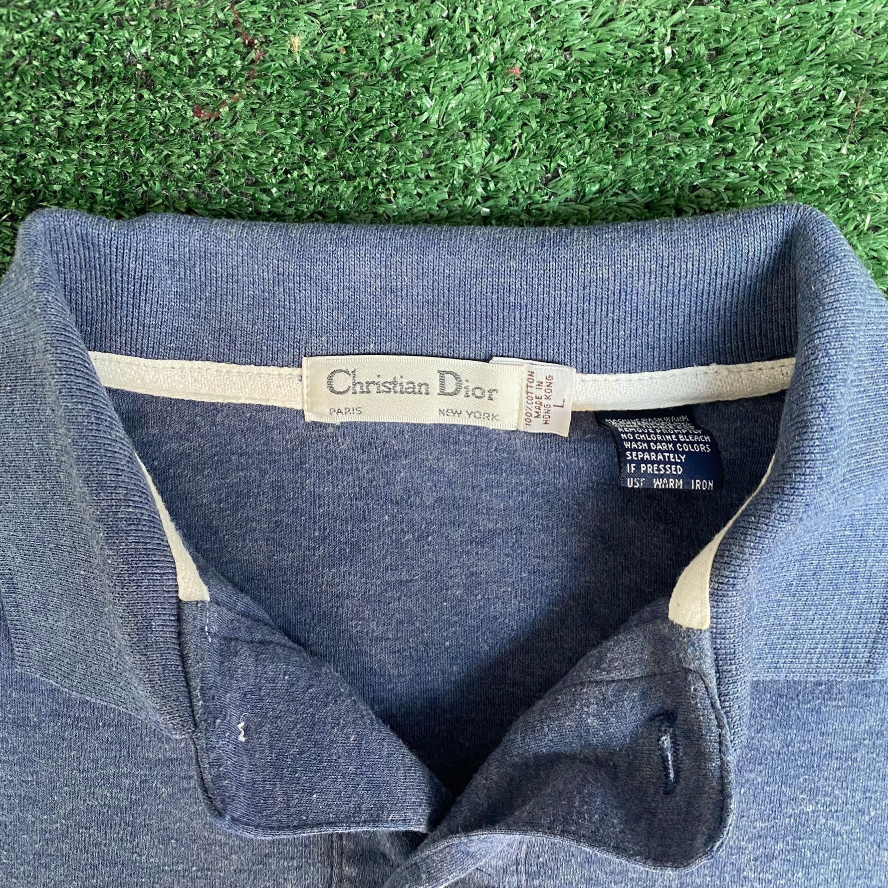 Christian Dior Monsieur Vintage 80s Christian Dior Polo Blue Logo Mongram Shirt Size US L / EU 52-54 / 3 - 5 Thumbnail