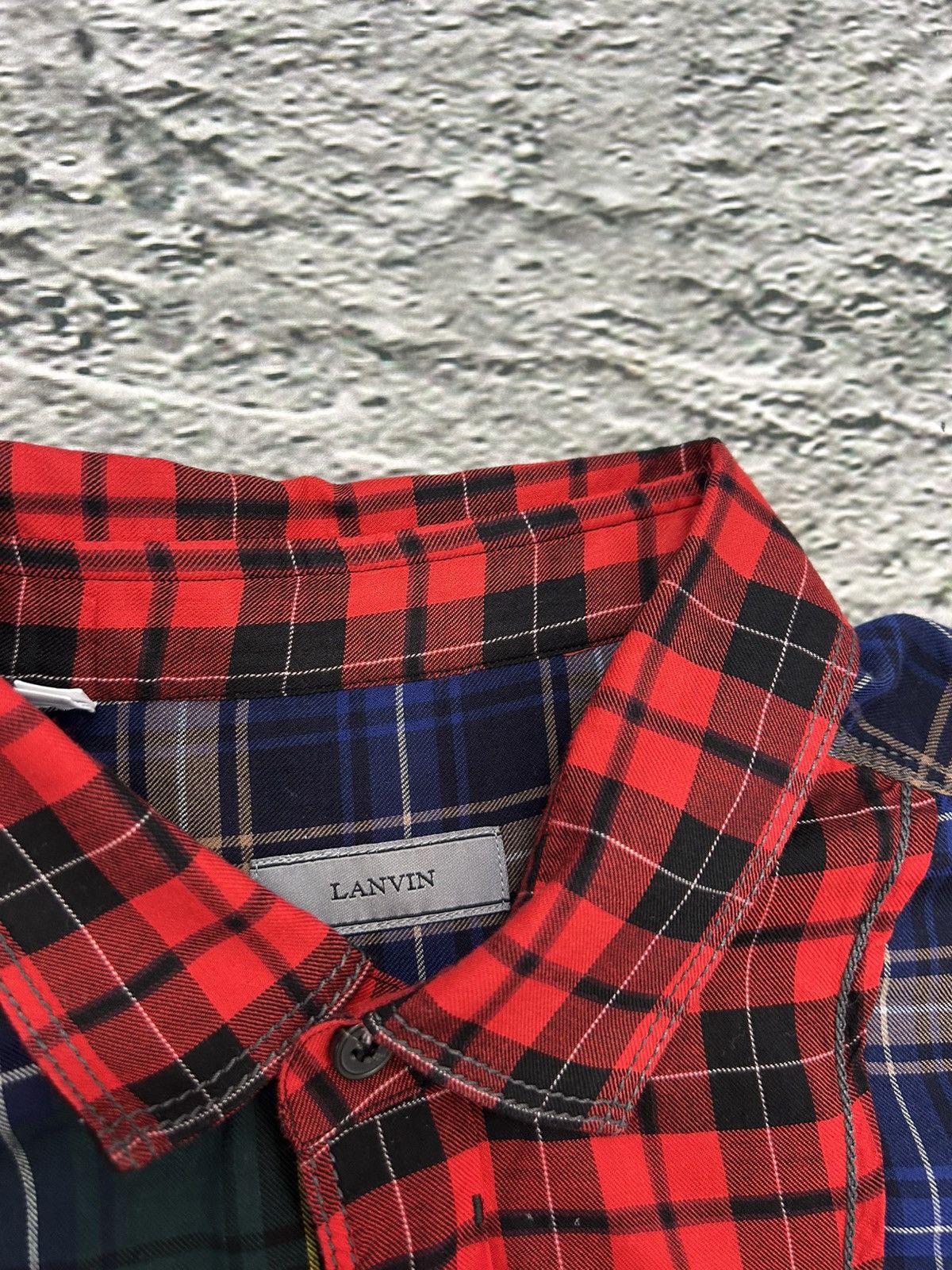 Lanvin Lanvin shirt patchwork plaid tartan button up flannel runway Size US XL / EU 56 / 4 - 6 Thumbnail