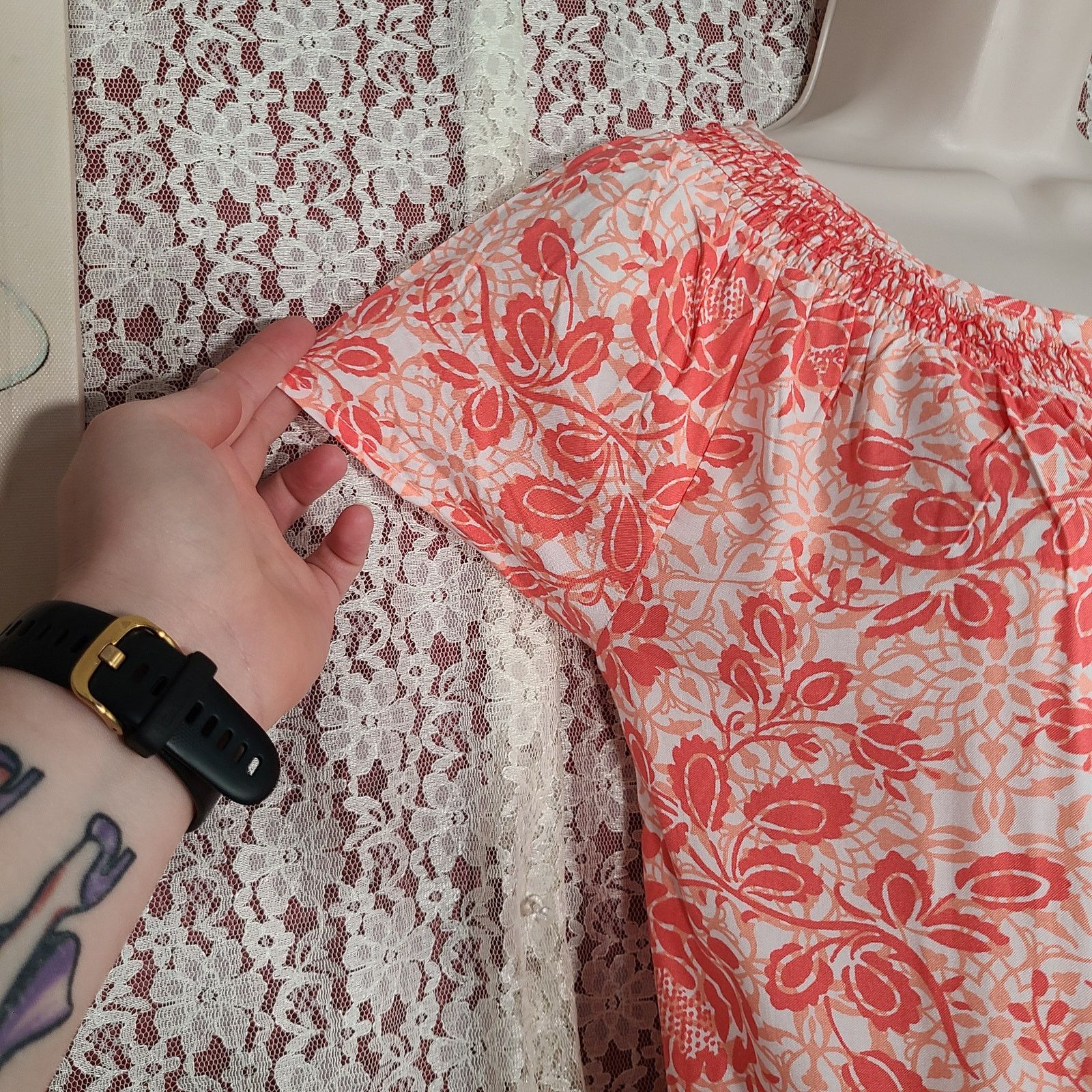 Faded Glory NWT Faded Glory pink white floral print peasant blouse med Size M / US 6-8 / IT 42-44 - 5 Thumbnail