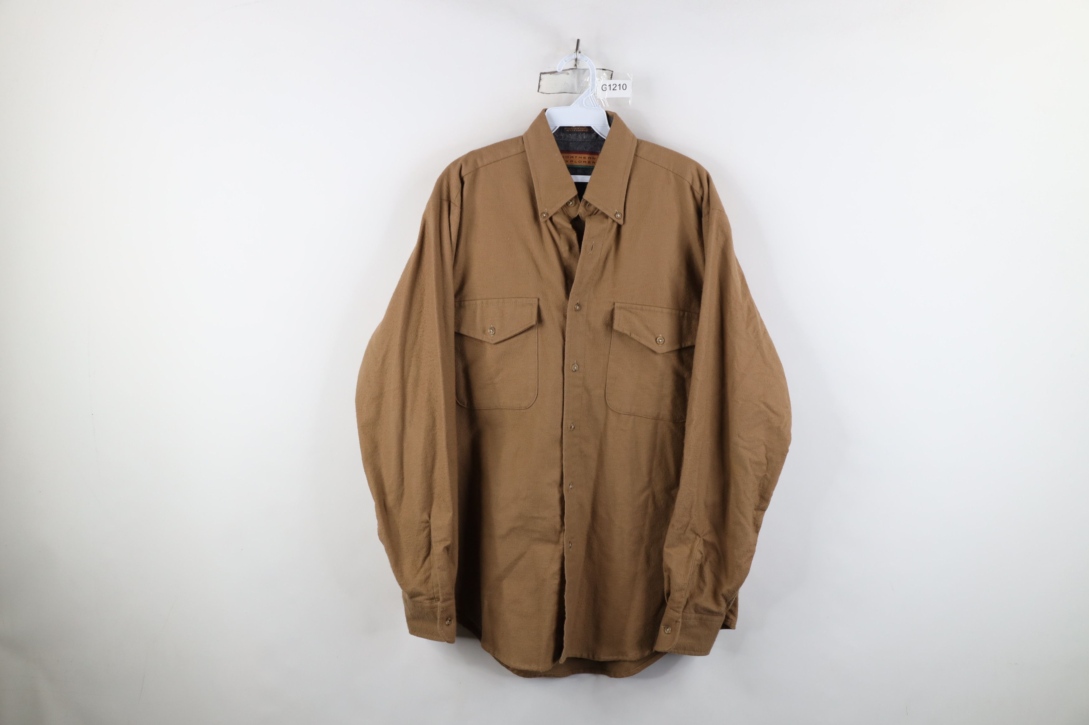 Vintage Vintage 90s Streetwear Chamois Cloth Button Shirt Brown Size US M / EU 48-50 / 2 - 1 Thumbnail