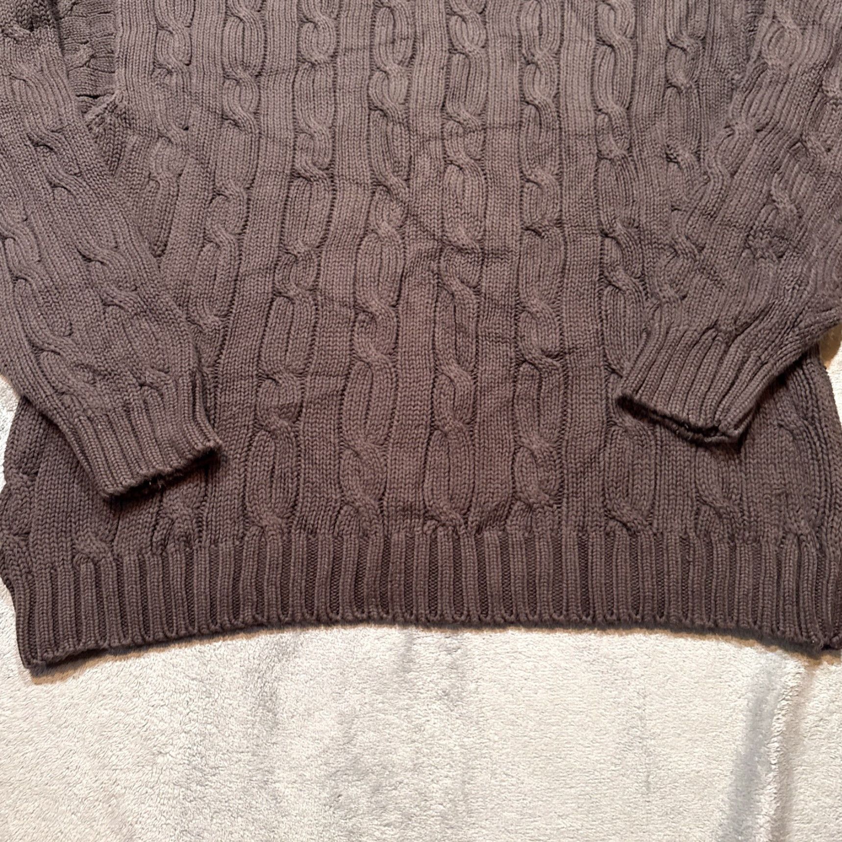 J.Crew VINTAGE J.CREW Sweater Mens XL Brown Cable Knit Classic Pullover 90s Oarsman Size US XL / EU 56 / 4 - 3 Thumbnail