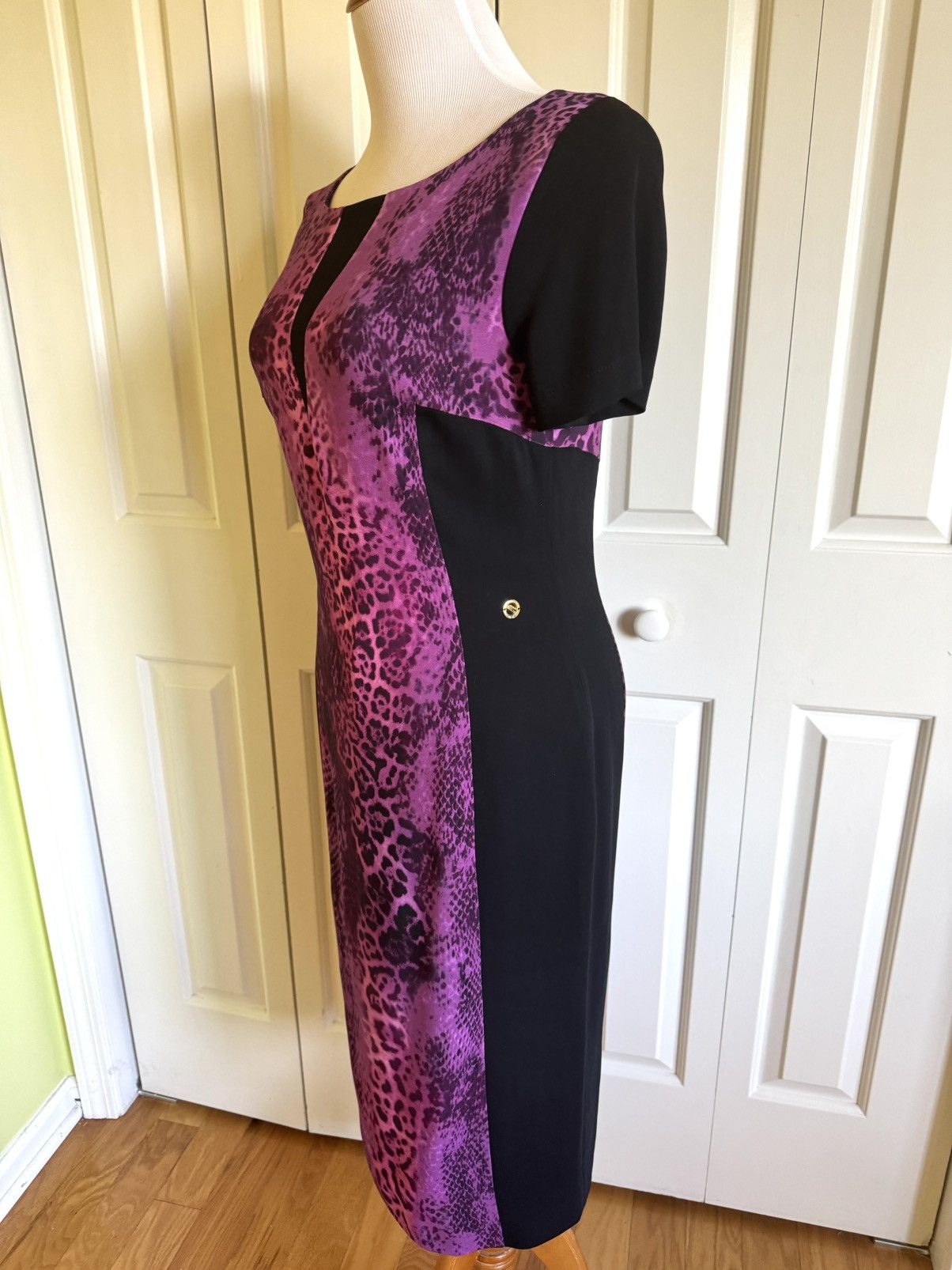 Other ANGELO MARANI Black/Purple Pencil Dress 8/44 Size M / US 6-8 / IT 42-44 - 3 Thumbnail