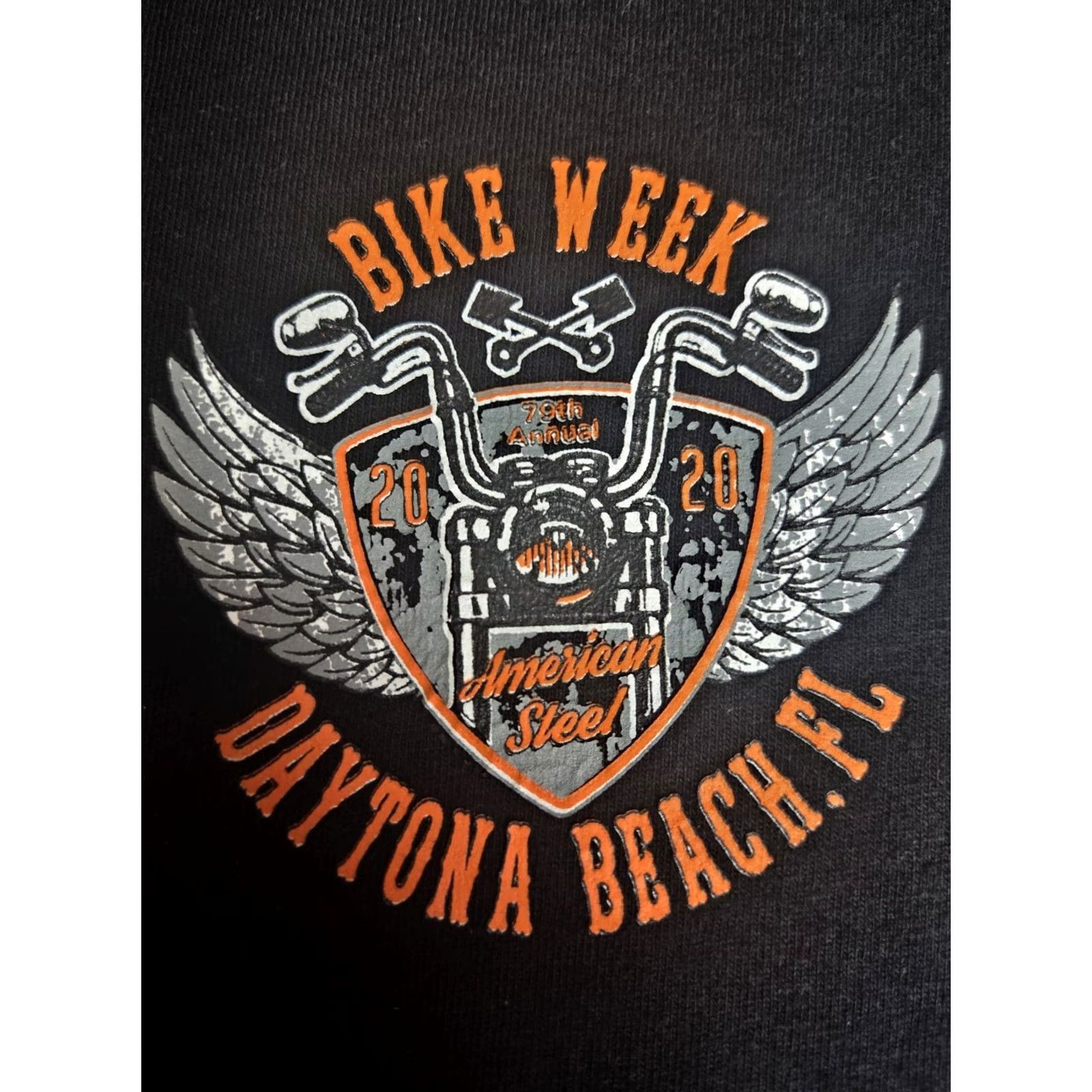 Delta Delta Daytona Beach Bike Week 2020 T-Shirt Black XL 79th Anniversary Graphic Tee Unisex Adults Long Sleeve Crew Neck Graphic Print Motorcycles Size US XL / EU 56 / 4 - 2 Thumbnail