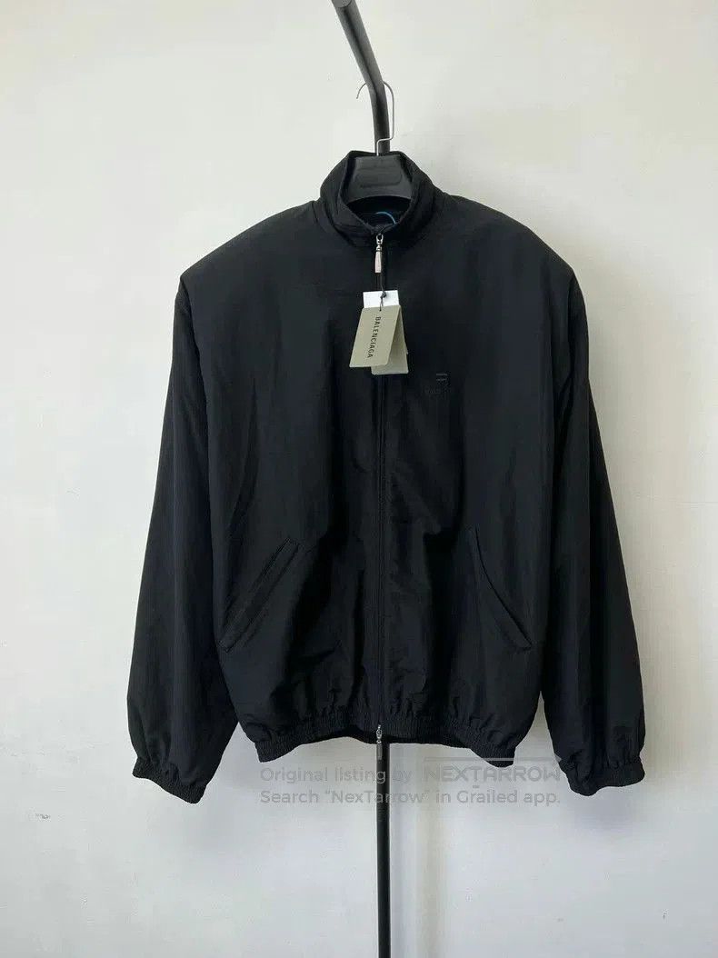 Balenciaga Logo Embroidered Shoulder Pad Jacket.