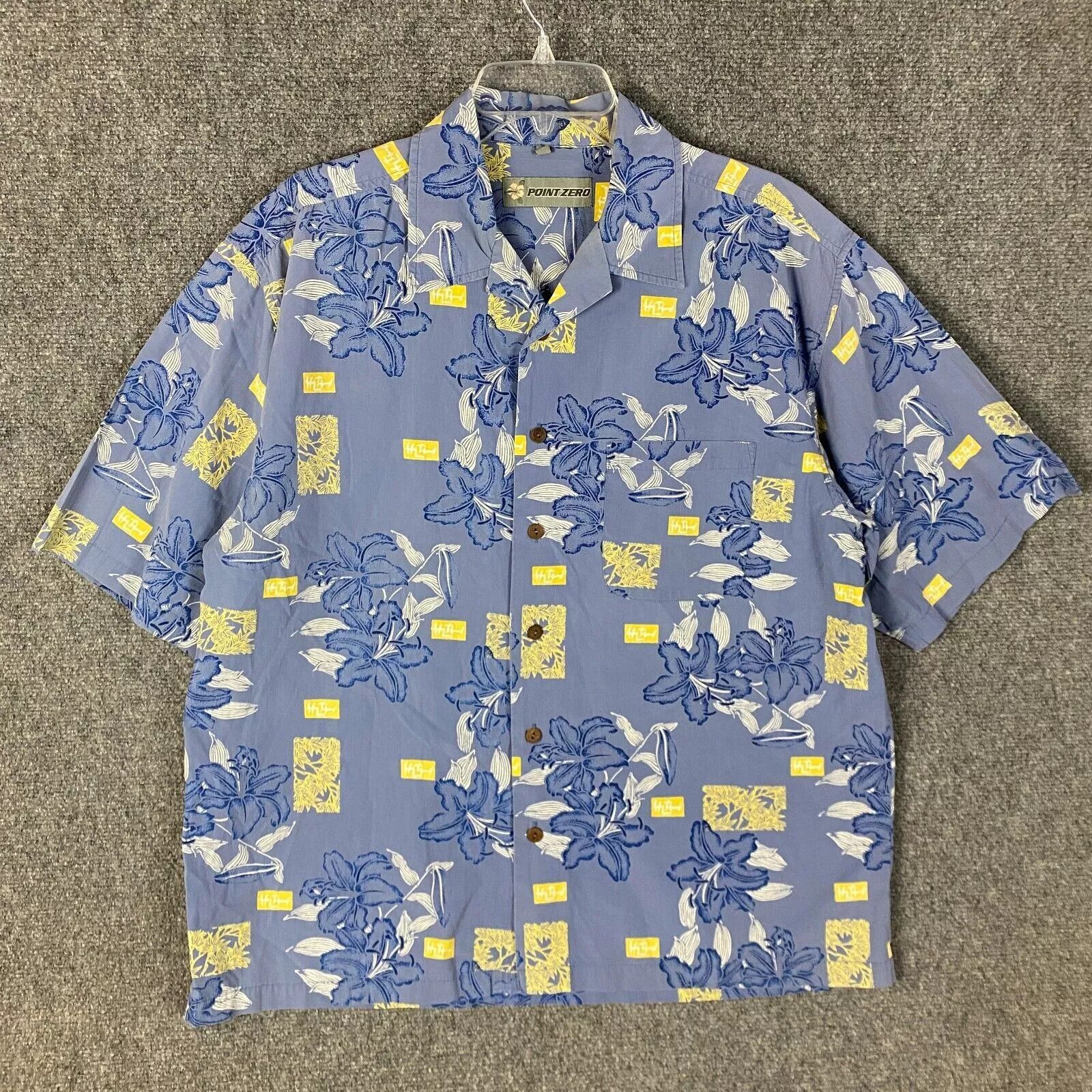 Point Zero Point Zero Hawaiian Shirt Men's XL Short Sleeve 100% Cotton Size US XL / EU 56 / 4 - 1 Thumbnail