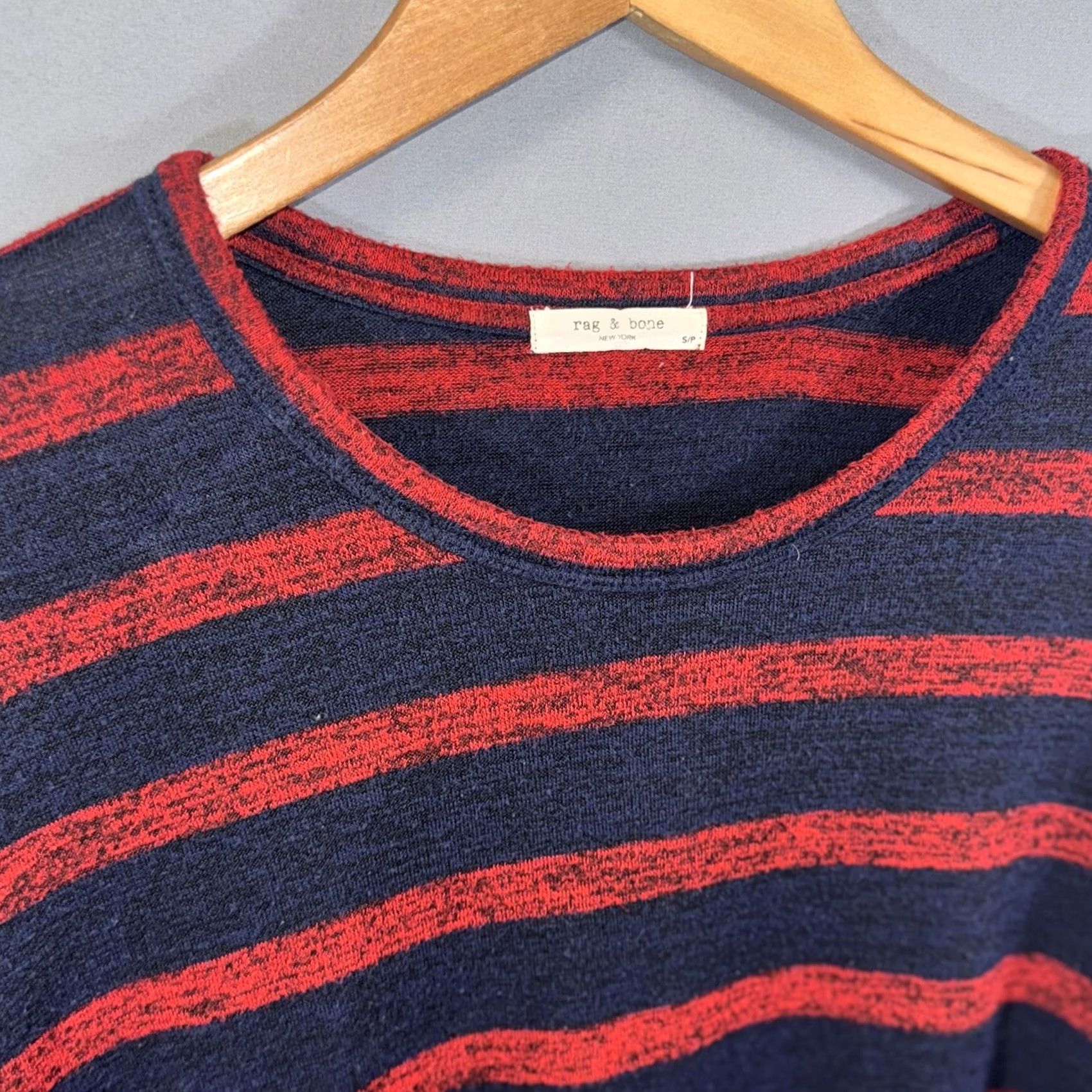 Rag & Bone rag & bone Shirt Womens Small Navy Red Striped Long Sleeve Lightweight Knit Size S / US 4 / IT 40 - 3 Thumbnail