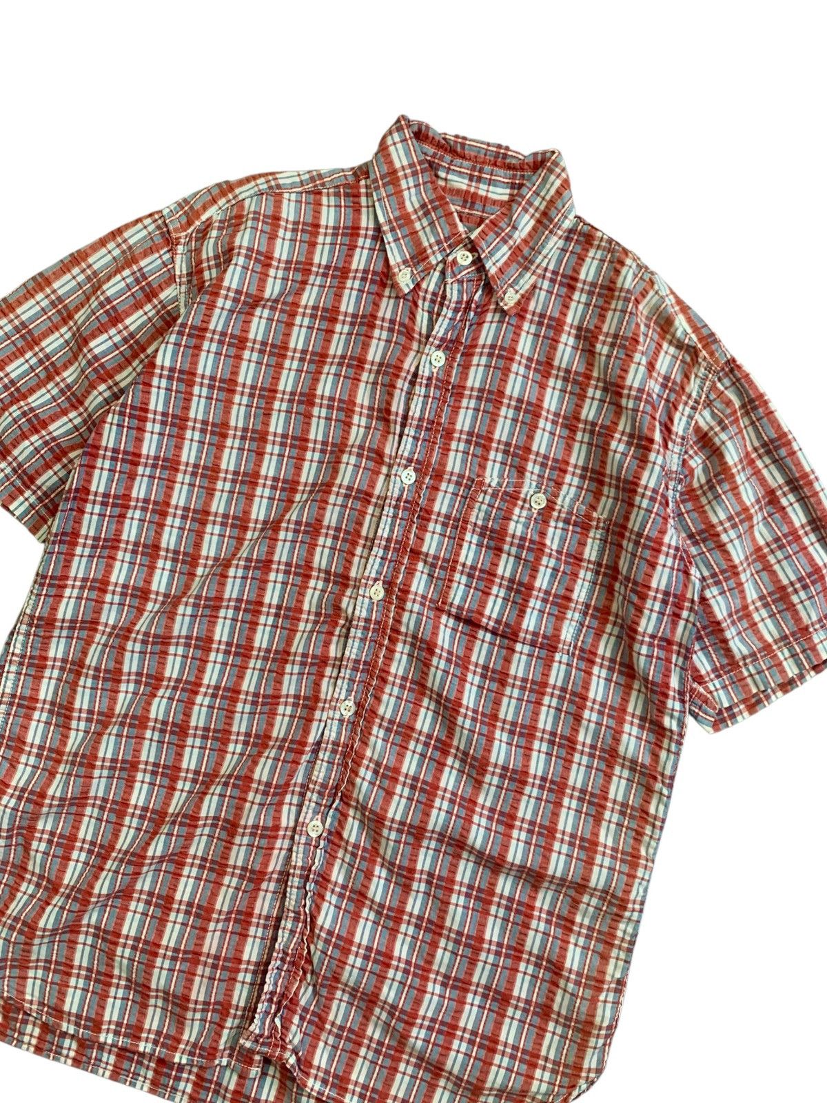 Post Overalls POST O'ALLS 🇯🇵 ruffle striped shirt japanese brand Size US L / EU 52-54 / 3 - 2 Thumbnail