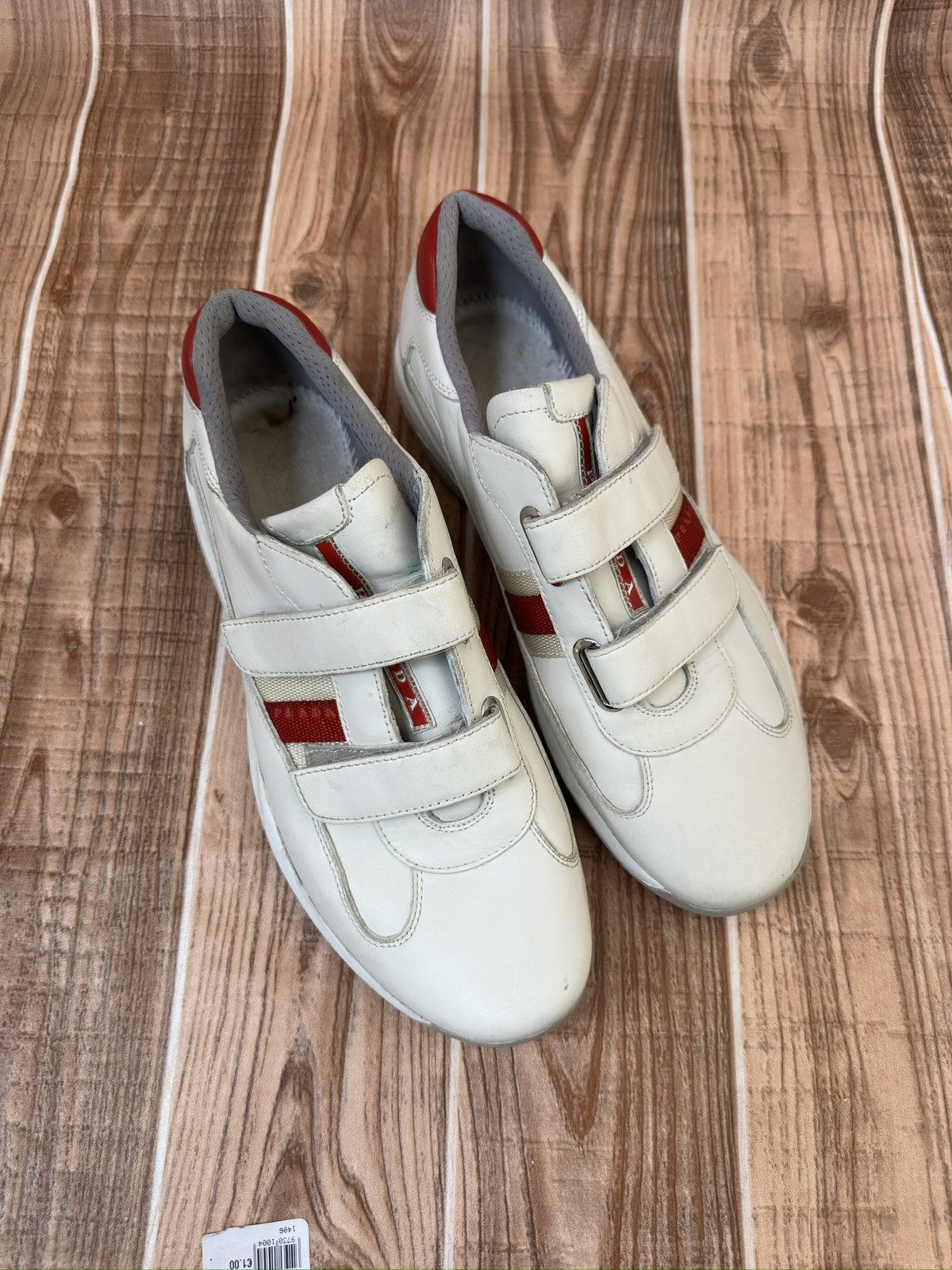 Prada Prada Americas Cup Velcro Straps Red Tab Leather Sneaks Size US 8.5 / EU 41-42 - 22 Thumbnail
