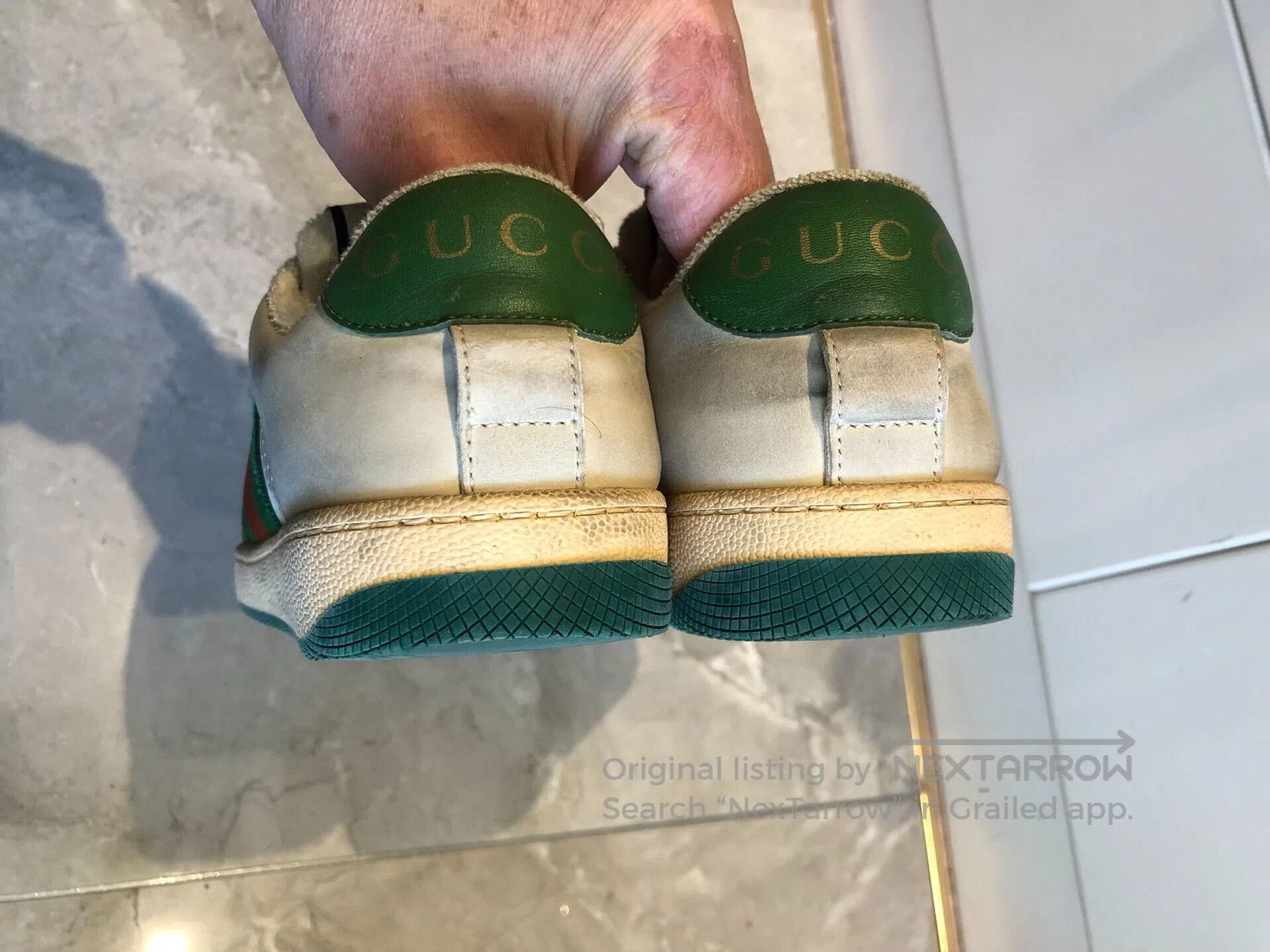 Gucci Gucci Screener Distressed Leather Sneakers Women. Size US 4.5 / IT 34.5 - 7 Thumbnail
