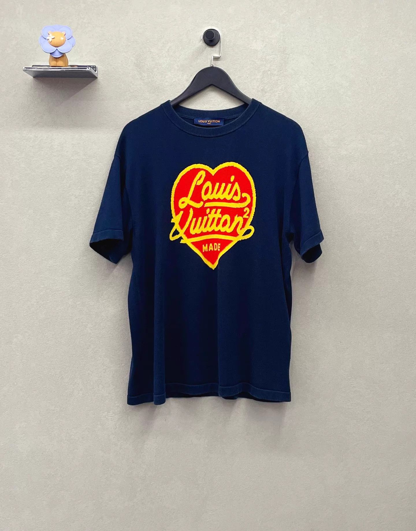 Louis Vuitton LV x NIGO Heart Logo Knit Short-Sleeve Navy M Unisex Fitted Size US M / EU 48-50 / 2 - 1 Thumbnail