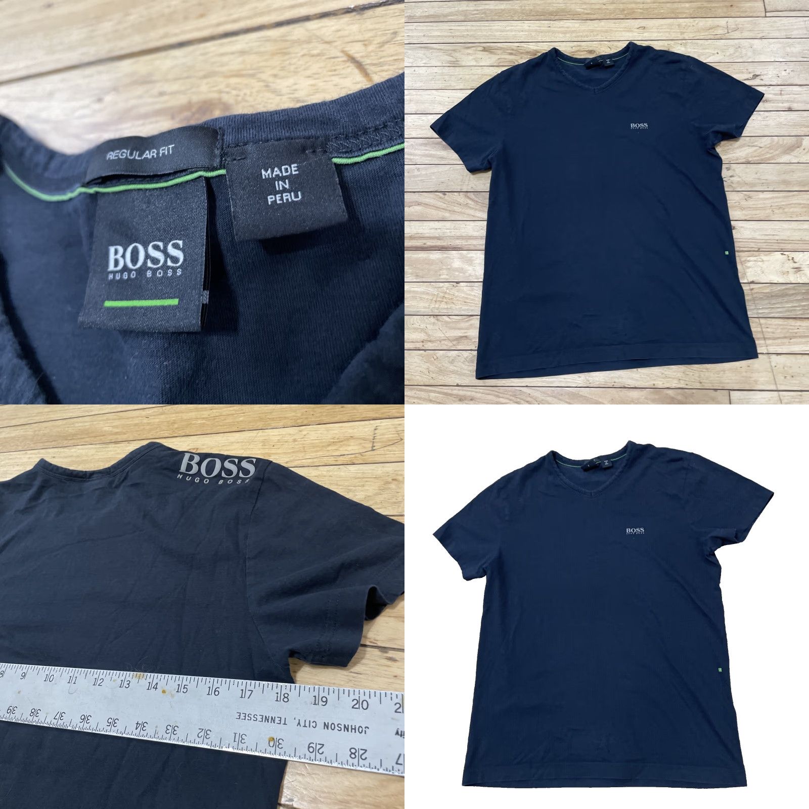 Hugo Boss HUGO BOSS T Shirt Men S Black Grunge Holes White Logo Rocker Biker Gym Tee 36" Size US S / EU 44-46 / 1 - 10 Thumbnail