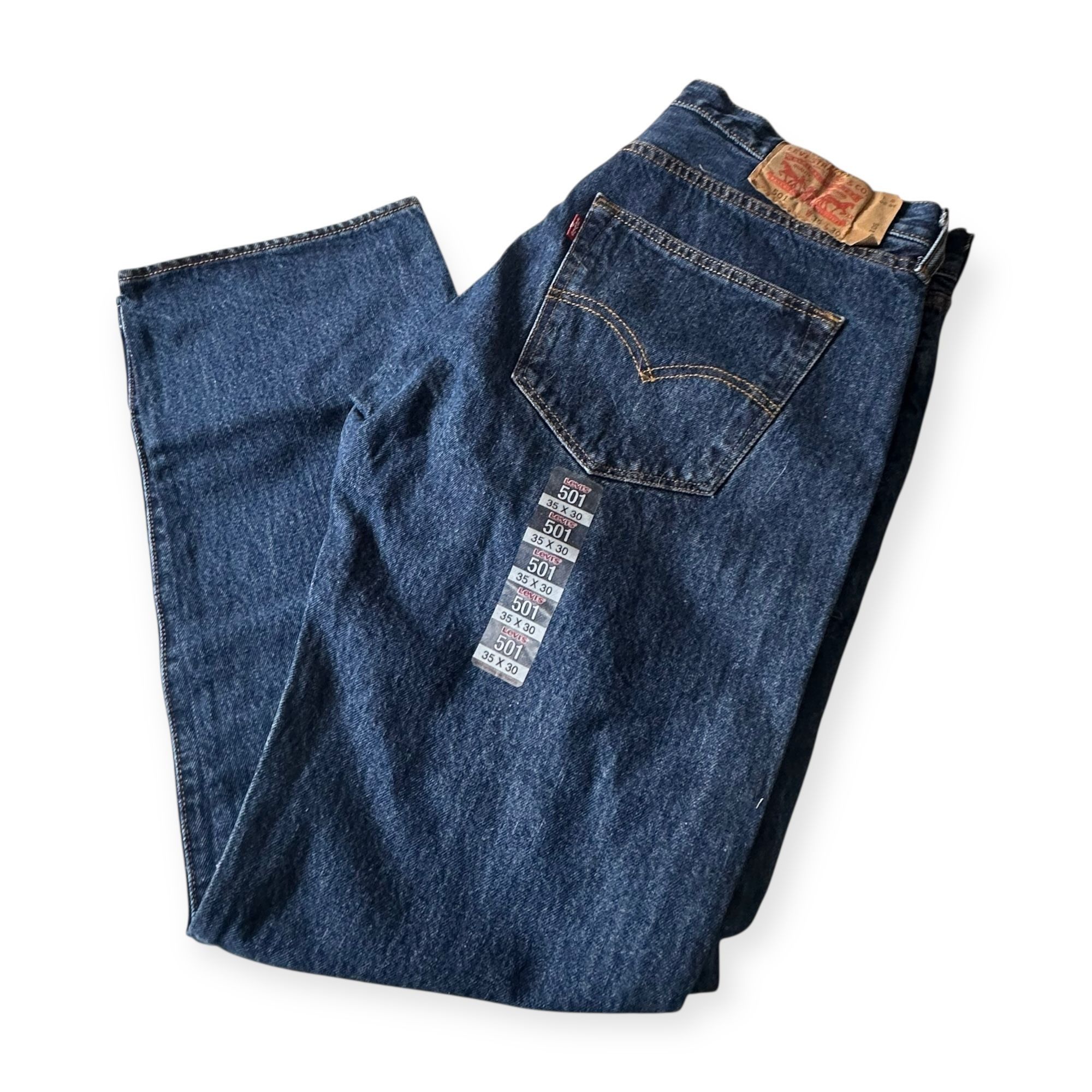 Levi's Levi’s 501 Original Fit Blue Button Fly Jeans W35 L30 New Un Size US 35 - 3 Thumbnail