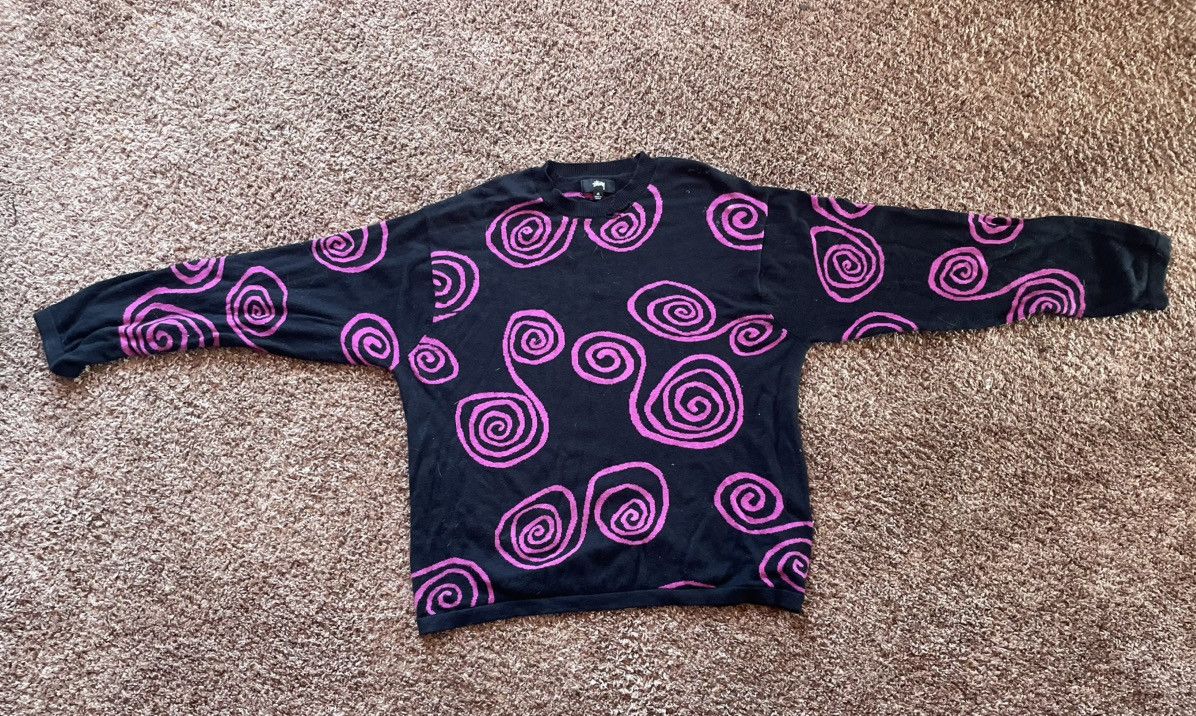 Stussy Purple and black stussy spiral knit Size US M / EU 48-50 / 2 - 1 Thumbnail