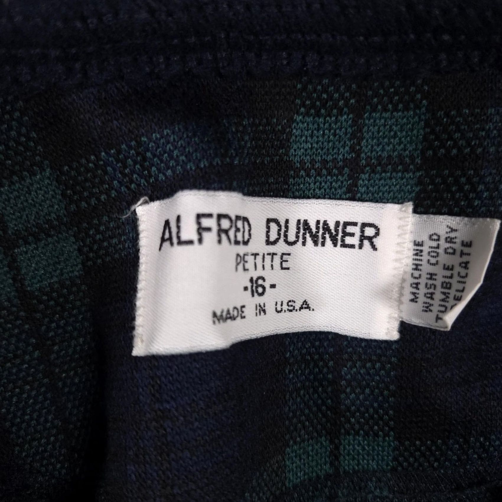 Vintage VINTAGE Alfred Dunner Jacket Womens Petite 16 Green Plaid Open Front Buttons Made USA Size XXL / US 16-18 / IT 52-54 - 7 Thumbnail