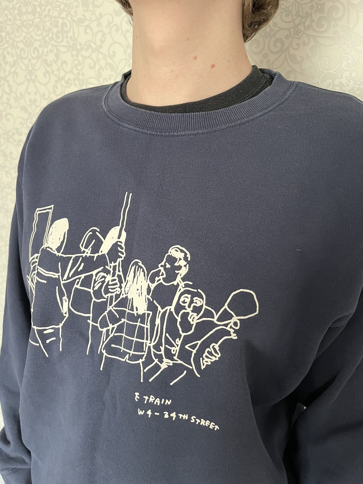 Designer × Uniqlo Uniqlo x Jason Polan Navy Crewneck Printed Sweatshirt Size US XL / EU 56 / 4 - 4 Thumbnail