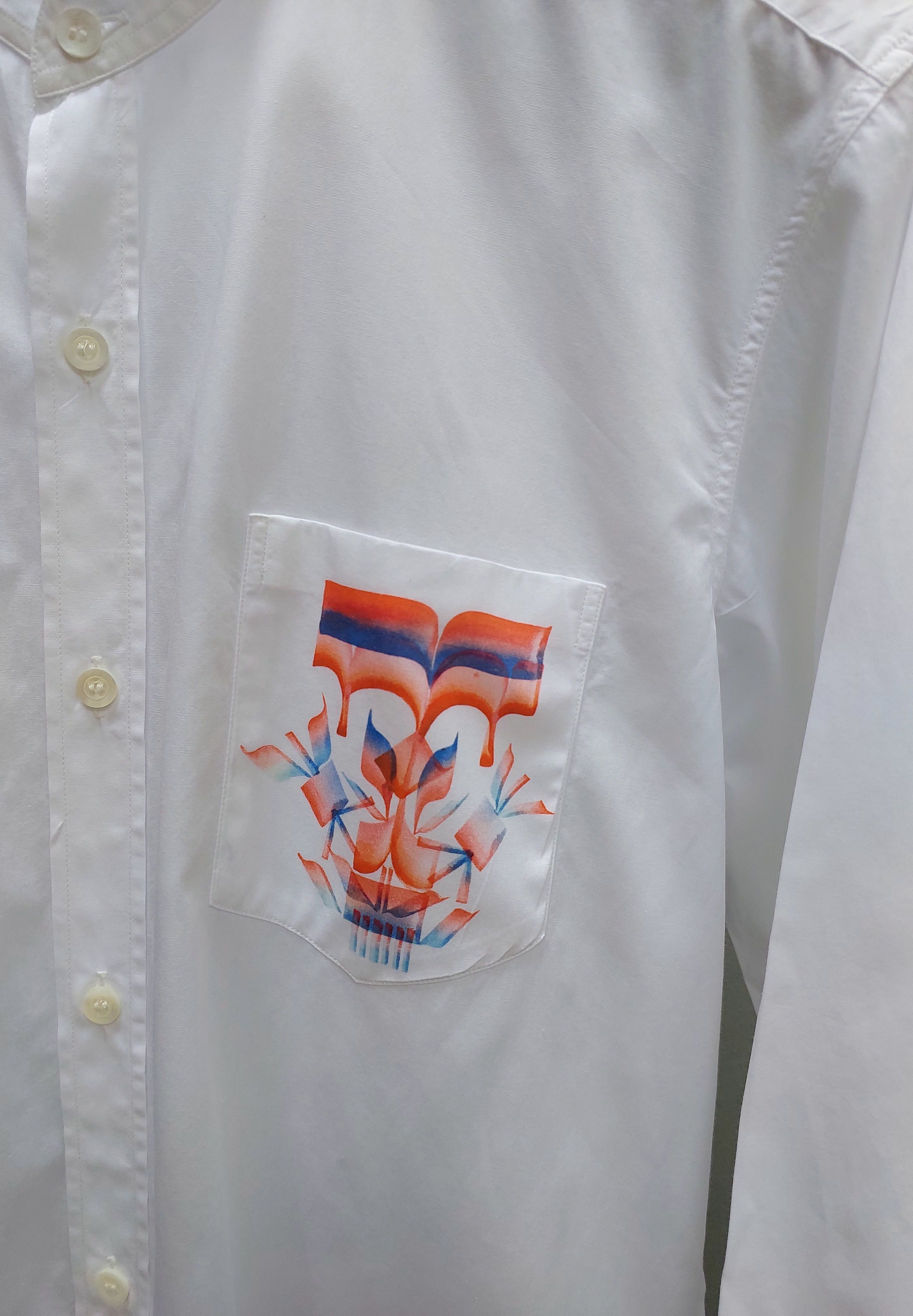 Dries Van Noten Dries Van Notten Printed Patch Pocket Button Up Shirt Size US M / EU 48-50 / 2 - 4 Thumbnail