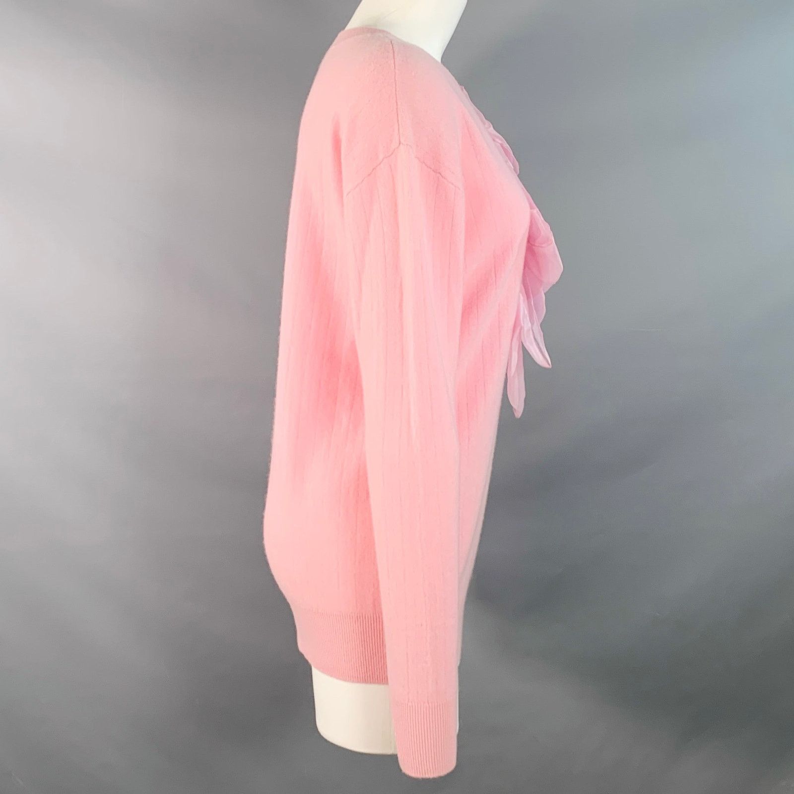 Sies Marjan XS Pink Wool Blend Knit Ruffled Crew Neck Pullover Size XS / US 0-2 / IT 36-38 - 3 Thumbnail