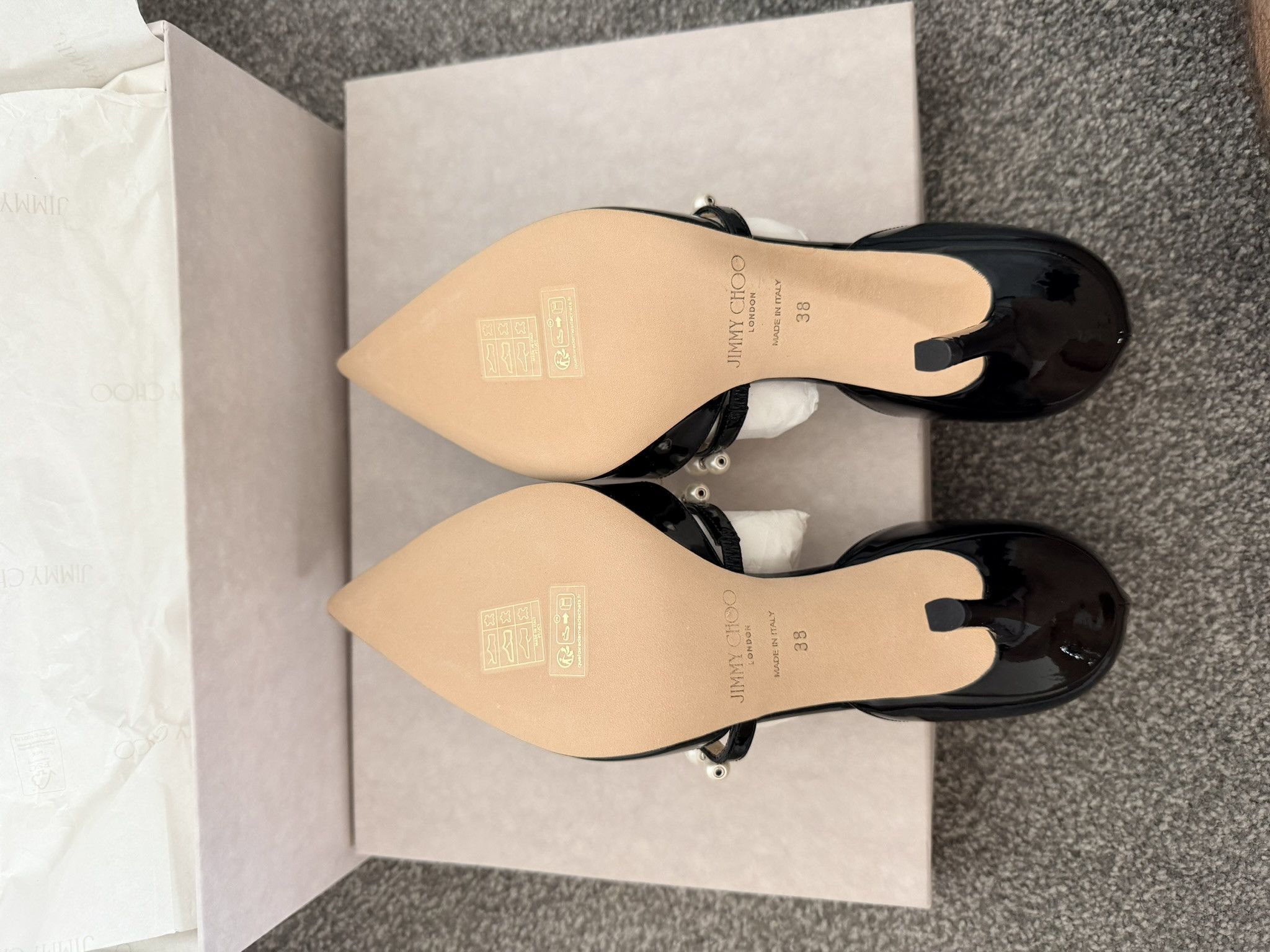 Jimmy Choo Jimmy Choo Aurelie 85 l 38 Black/ White Size US 8 / IT 38 - 4 Thumbnail