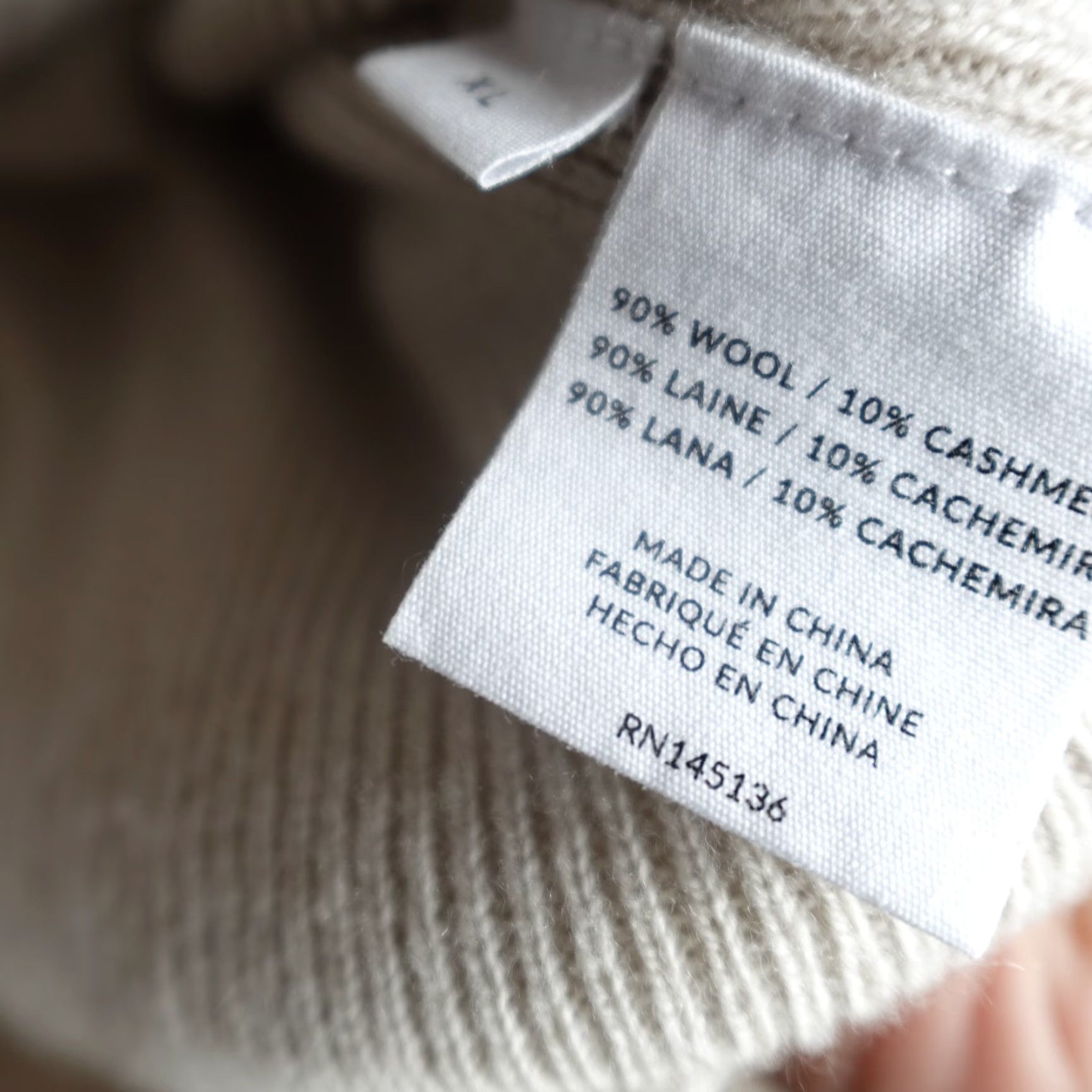 NAADAM Nadaam Mens Sweater XL Beige Wool Cashmere Solid Pullover Crew Neck Long Sleeve Vintage? No. Size US XL / EU 56 / 4 - 3 Thumbnail