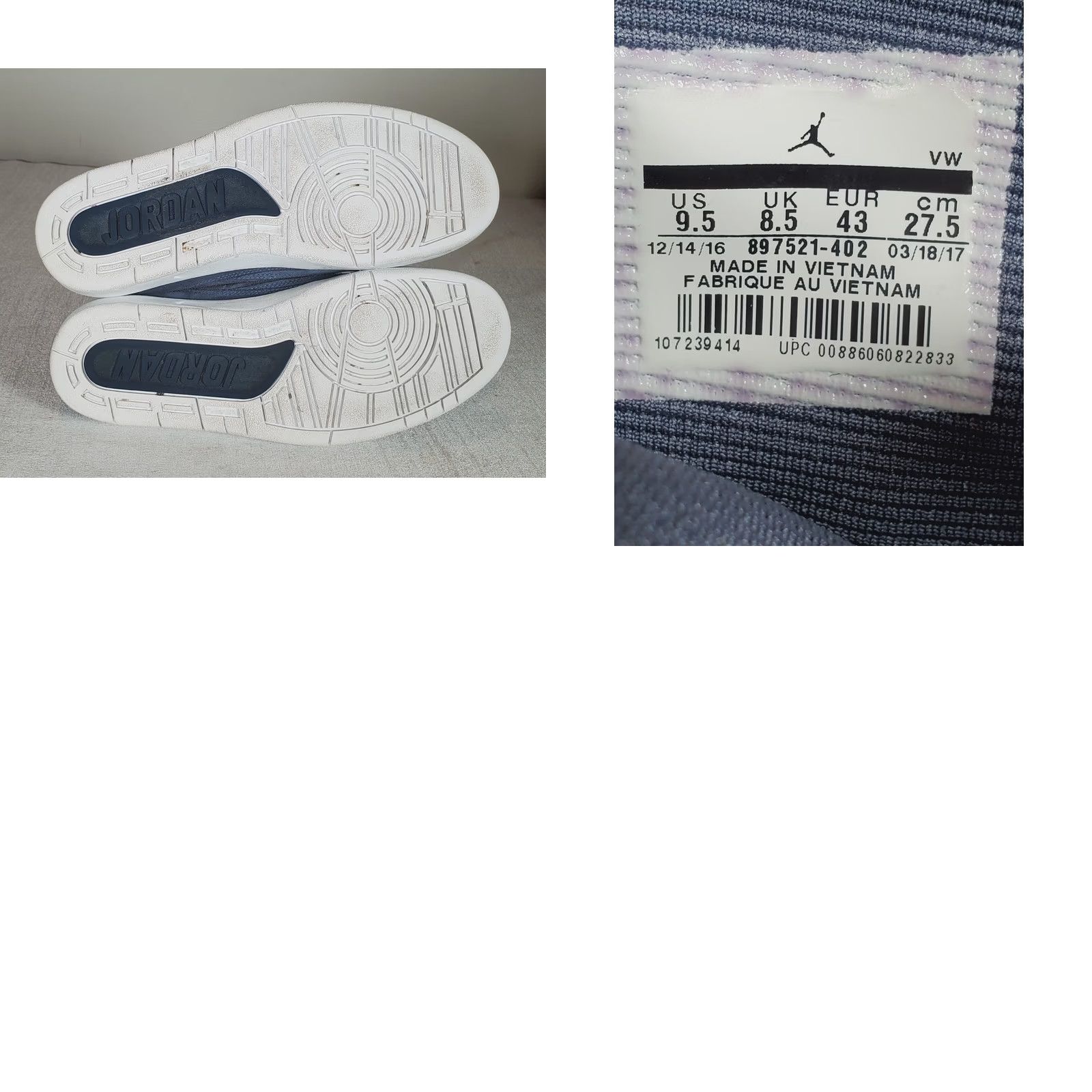 Jordan Brand Air Jordan 2 Retro Decon Thunder Blue 897521-402 2017 Men's US 9.5 Nike? Size US 9 / EU 42 - 9 Thumbnail