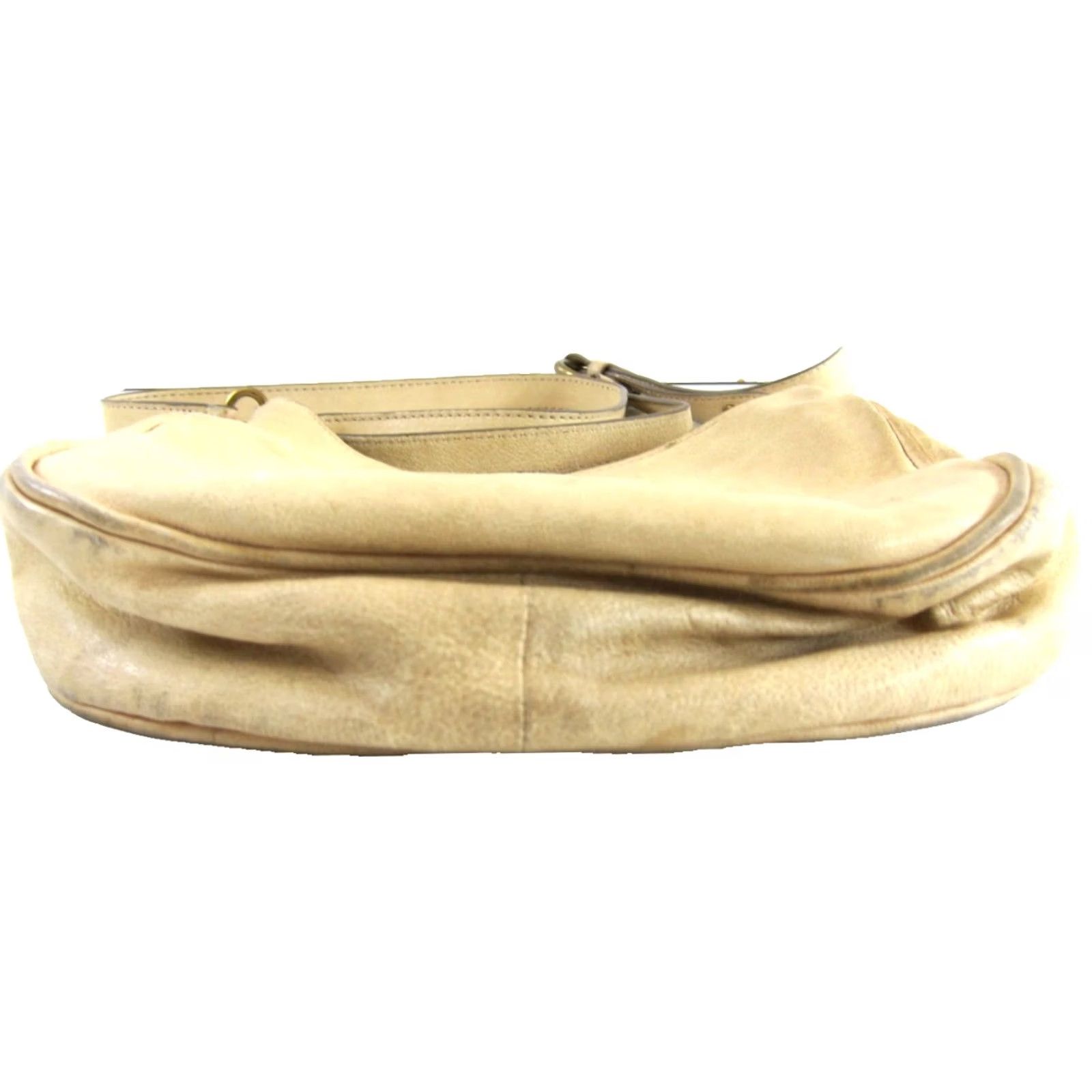 Frye Frye Ivory 100% Leather Distress Worn In Brass Saddle Bag Small Crossbody Purse Size ONE SIZE - 4 Thumbnail
