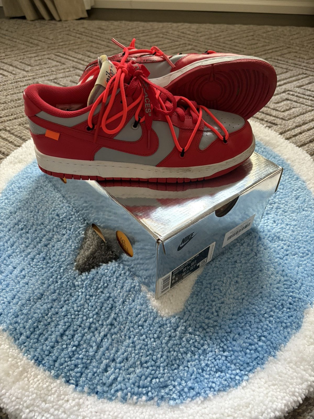 Nike × Off-White Nike x Off-White Dunk Low “University Red” 🔴⚪️ Size US 8 / EU 41 - 4 Thumbnail