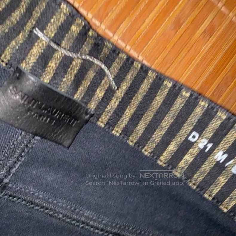 Saint Laurent Paris Saint Laurent Paris Black and gold striped denim pants siz Size US 28 / EU 44 - 4 Thumbnail