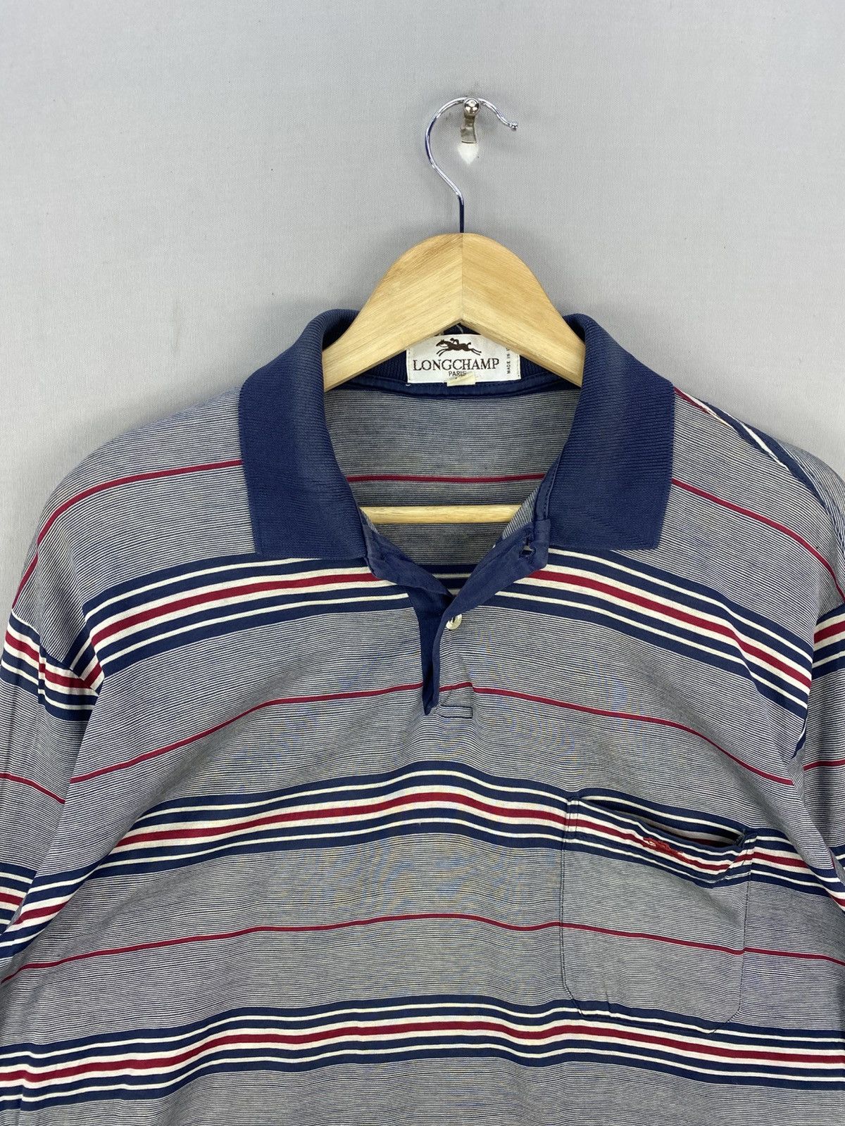 Longchamp Longchamp Horizontal Stripes Polo Tee Long Sleeve Size US M / EU 48-50 / 2 - 7 Thumbnail